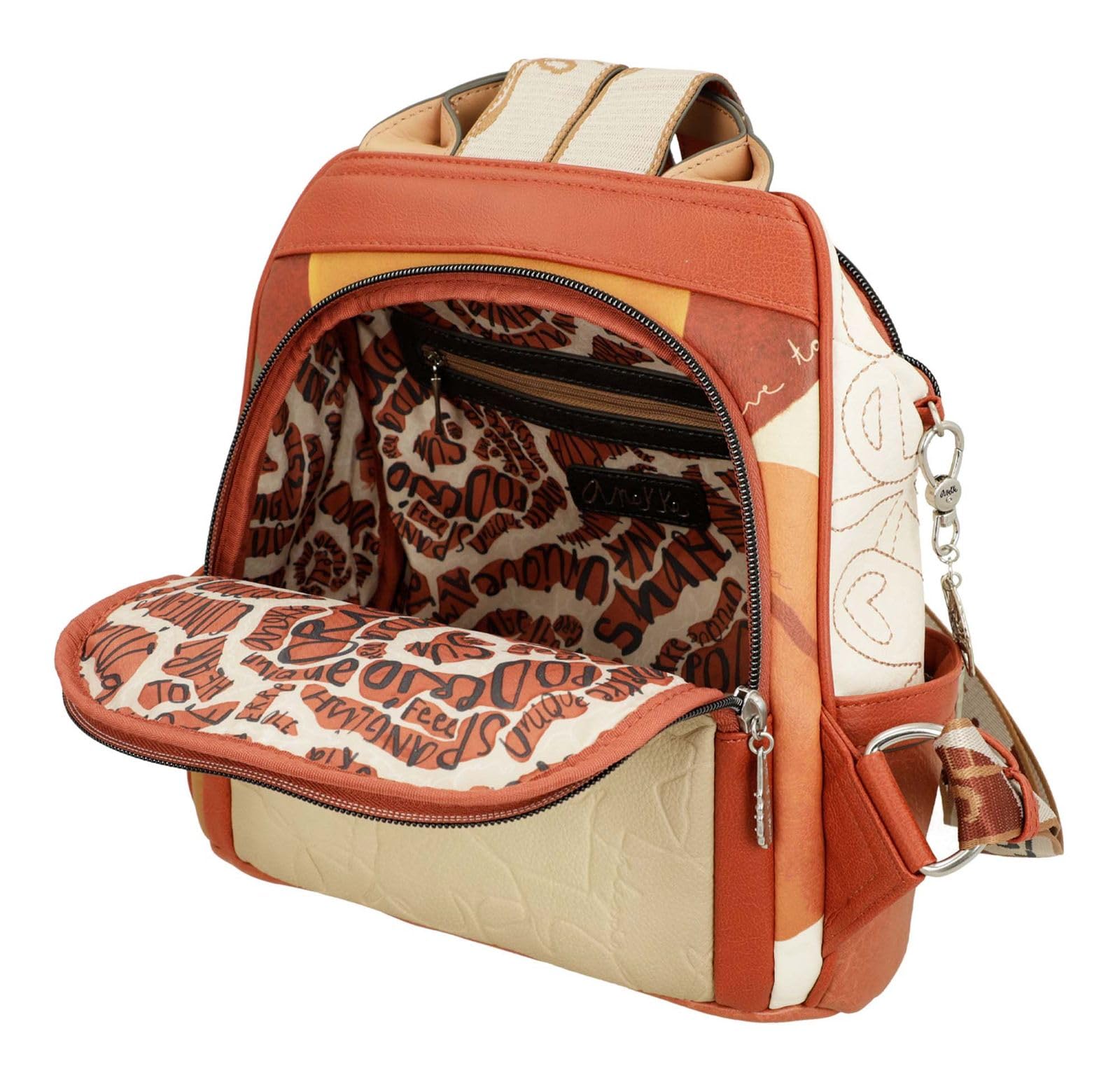 Anekke Mochila Antirrobo Alma - Seguridad y Estilo | Compartimentos Secretos y Asas Ajustables - Medidas: 28x29x14 cm - Accesorios y Complementos Mujer