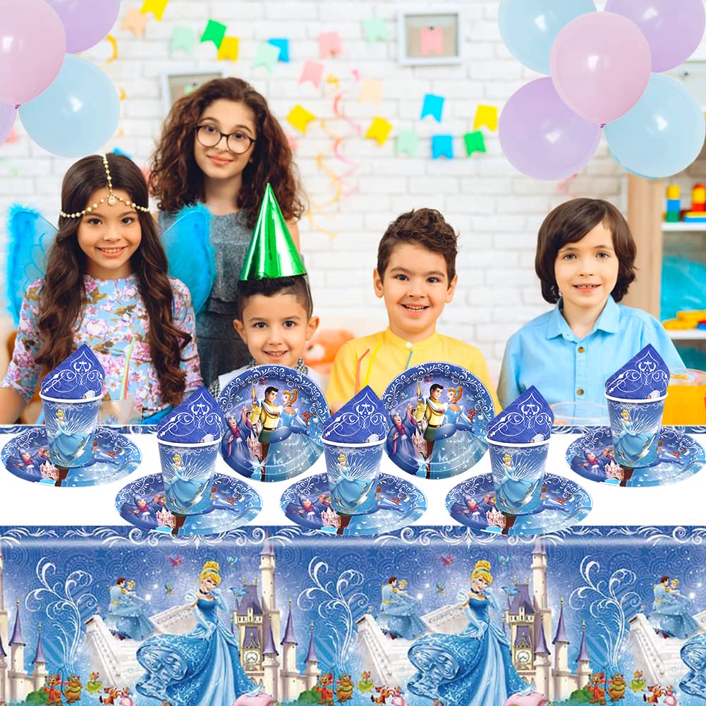 Set Stoviglie Compleanno Principessa | Per 20 Persone | Tovaglia, Piatti, Tovaglioli | Tema Rosa Per Bambine - Foto 2