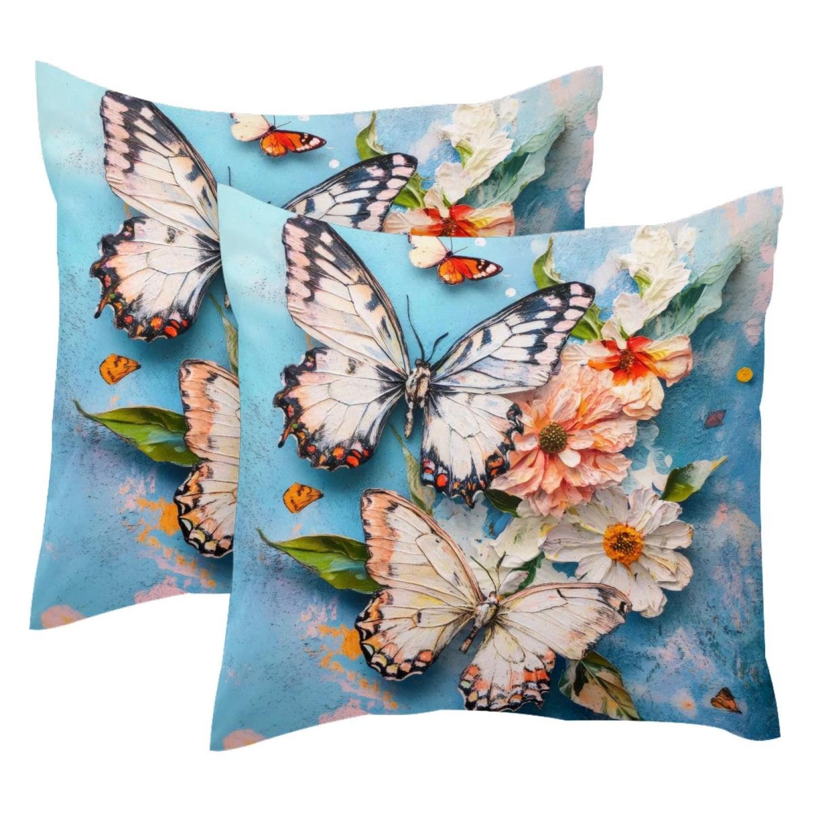 Housse de coussin velours 50x50 cm pour rénover la décoration du salon avec motif floral