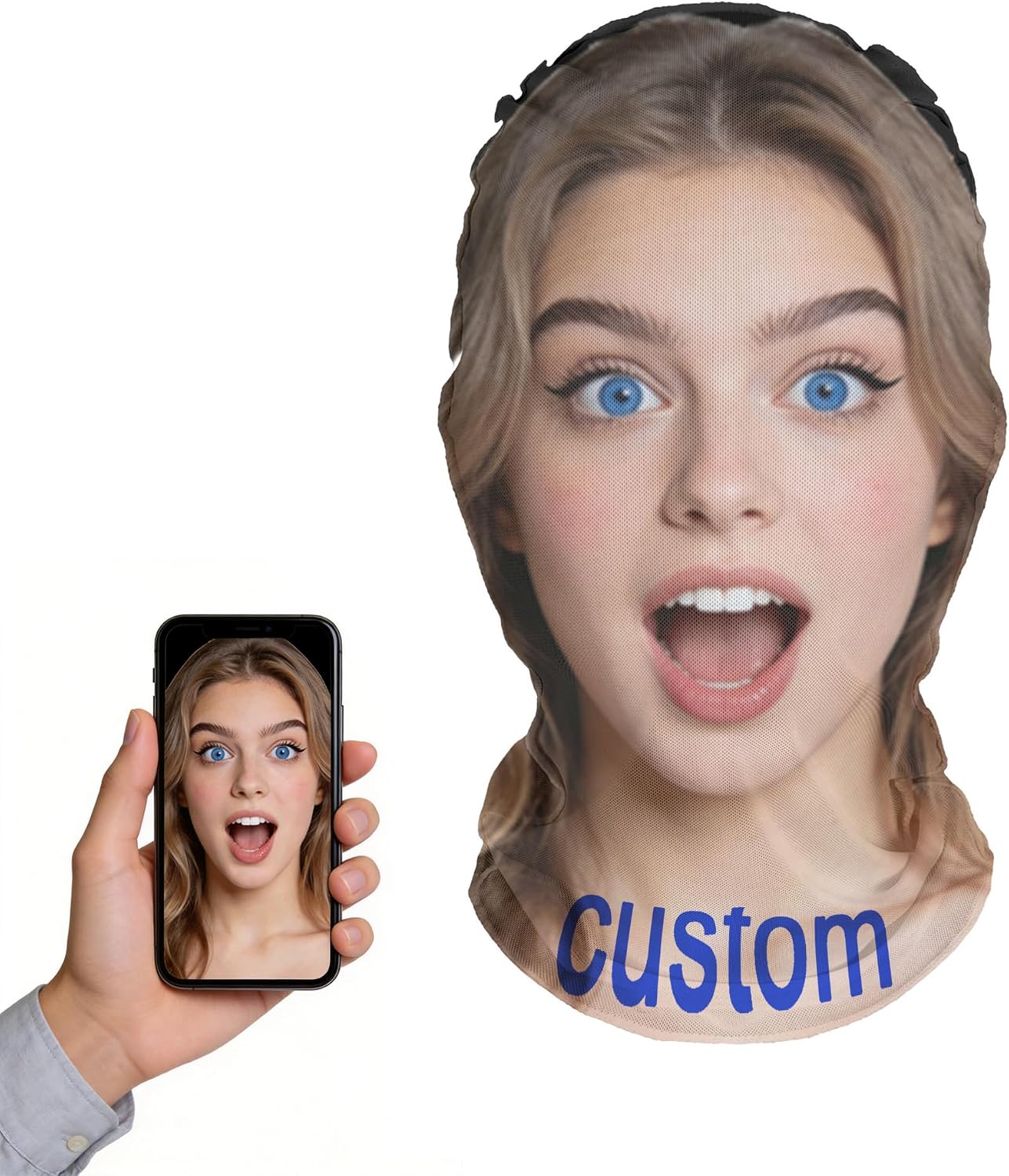 Custom Horror Face Mask – Send Your Photo We Turn Into Scary Printed Mask