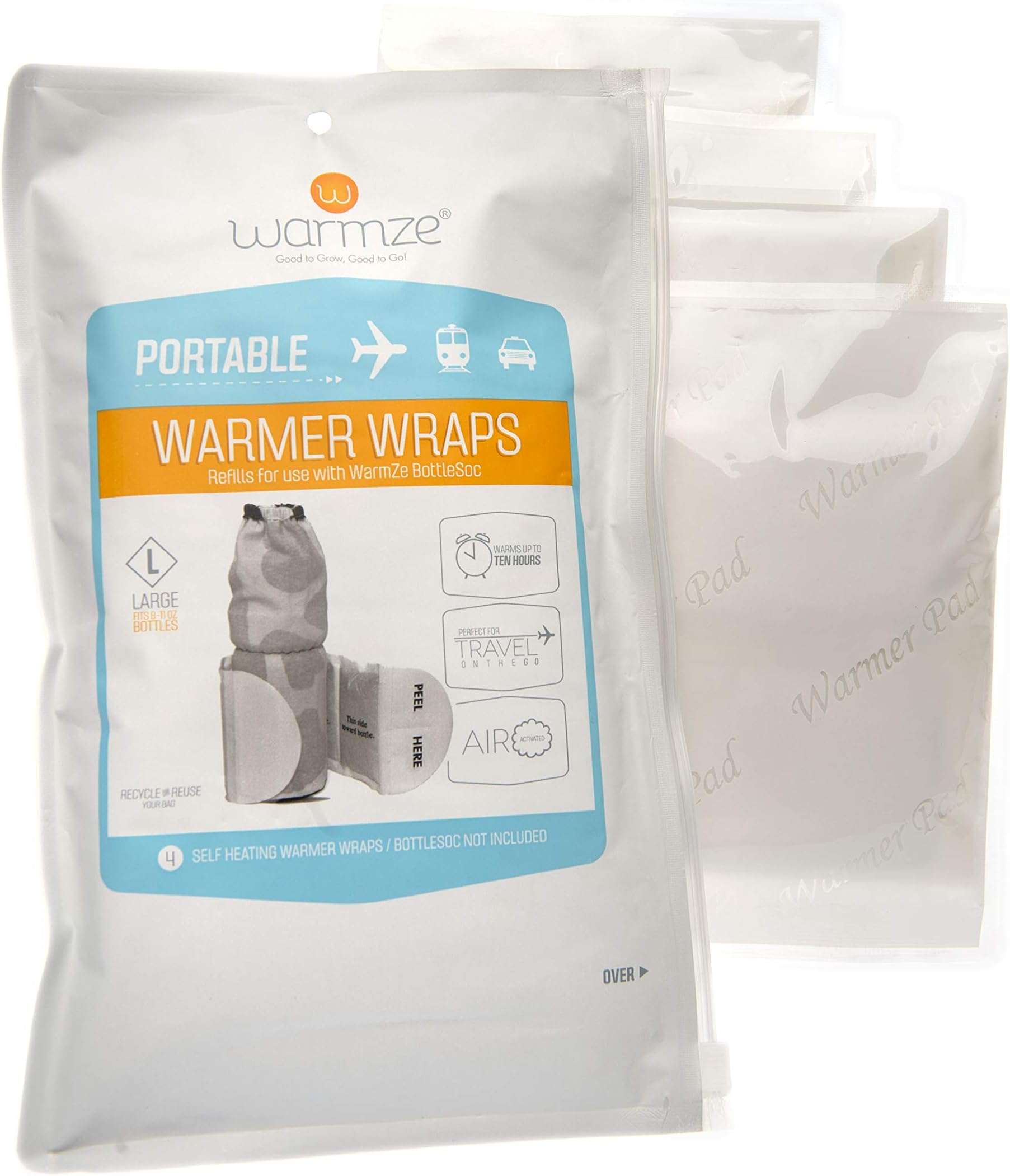 Refill Warming Wraps, Black/White, Large, 4-Count