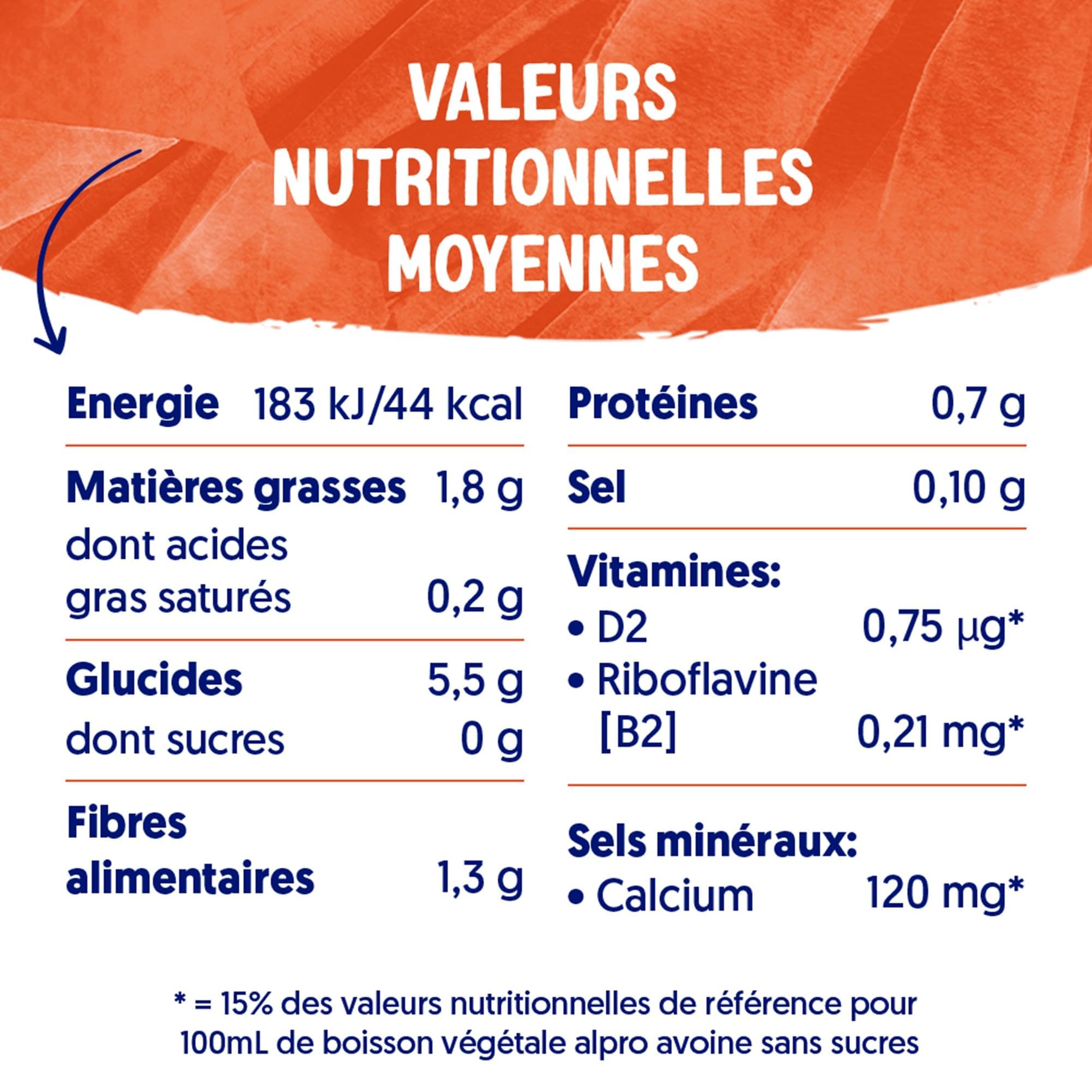 Alpro - Boisson Végétale - Avoine Sans Sucres - 1L - Lot de 8x1L