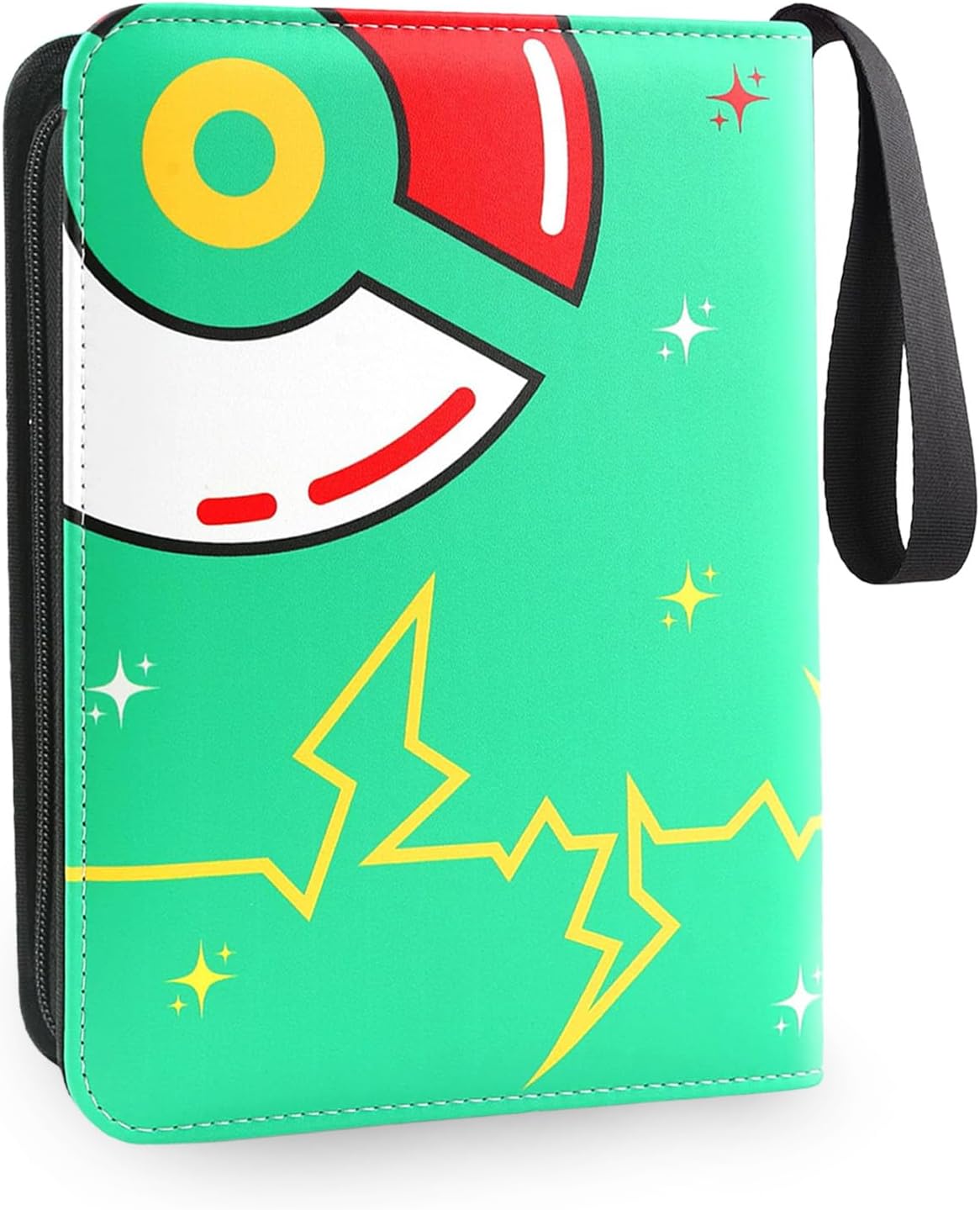 Card Binder 4-Pockets, 400 Pockets Card Holder with 50 Removable Sleeves, Trading Card Collector Zipper Album Holder, Green