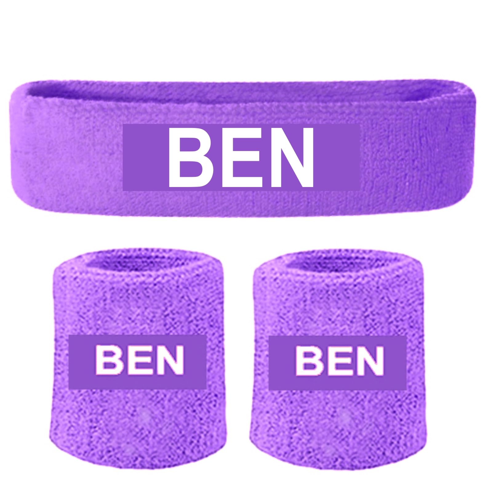 Personalised Sports Wristband Sweatbands and Headband Tennis Squash Badminton GYM Wristband_Purple