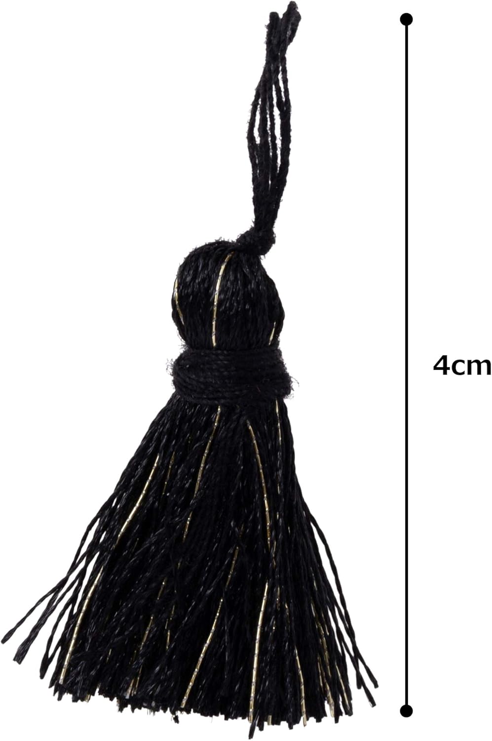 AP19/Black Mini Tassel, Black, 1.1 inches (2.7 cm), Approx. 50 Pieces