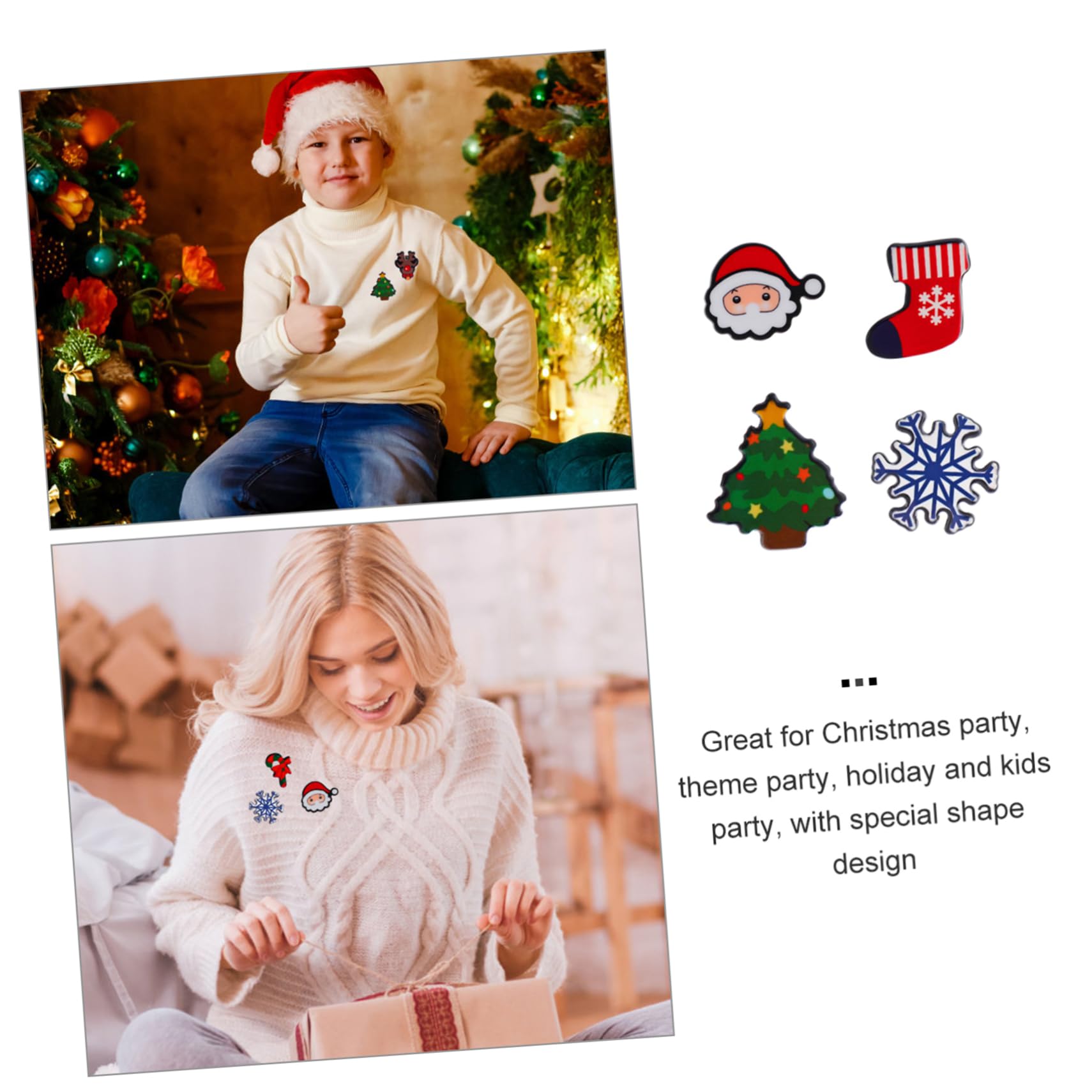 SHERCHPRY Broche De Navidad Alfiler Broches De Navidad Broche De Fiesta Broche De Santa Claus Horquillas Moño Pasador Insignia De Navidad Broche Pines Aleación