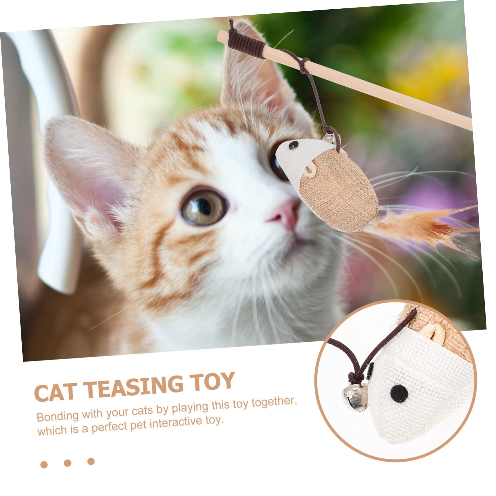 BESPORTBLE Canne À Pêche Interactive pour Chat Clochette pour Chat Dintérieur Robuste Et Amusante
