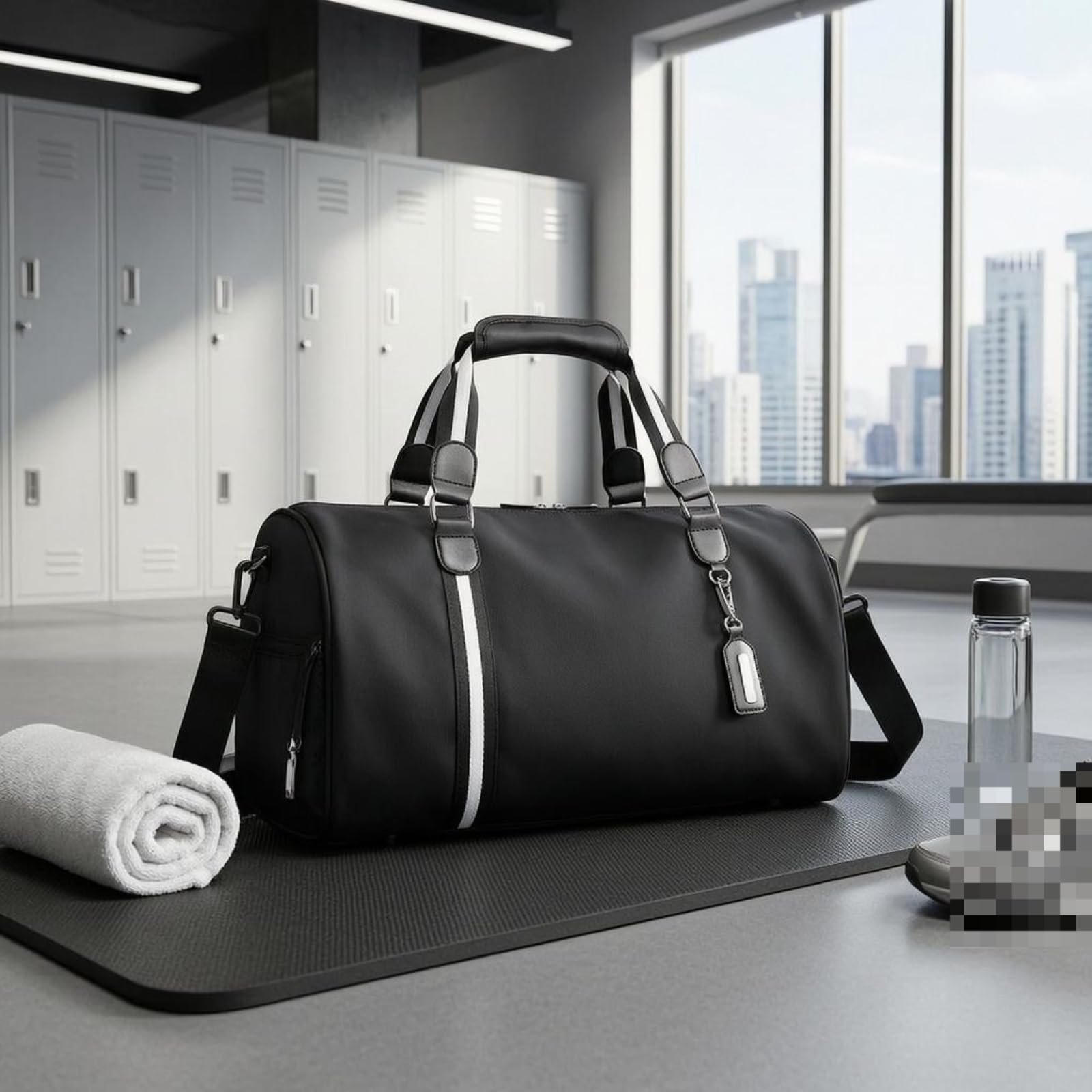 F Fityle Bolsa de Viaje para Hombre Maleta de Mano Bolso Deportivo Equipaje de Nylon con Bandolera Ajustable y Bolsillos con Cremallera Adecuada para Viajes
