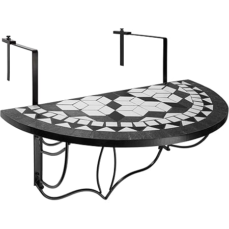 TecTake 800570 Mesa de Balcón Plegable Mosaico, Mesa para Colgar