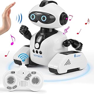 Robot Toys, RC Robot Toys for Kids, Rechargeable Remote Control Robot with LED Eyes & Music, Intelligent Programmable Robotic Toys, Gesture Sensing, Walking,Dancing, Gifts for Boys Girls 6+ Years Old