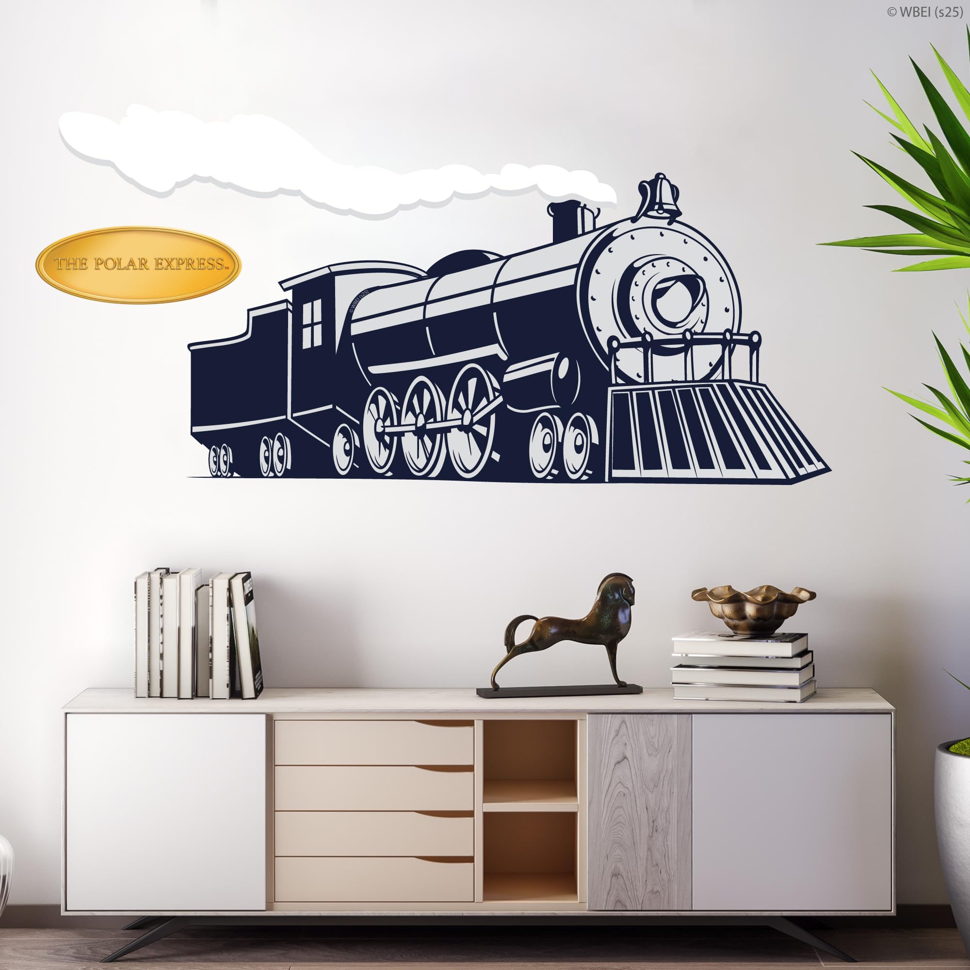 Themed Multicolour The Polar Express Wall Sticker - The Polar Express Train Decal Christmas Wall Art (60Cm Width X 30Cm Height)