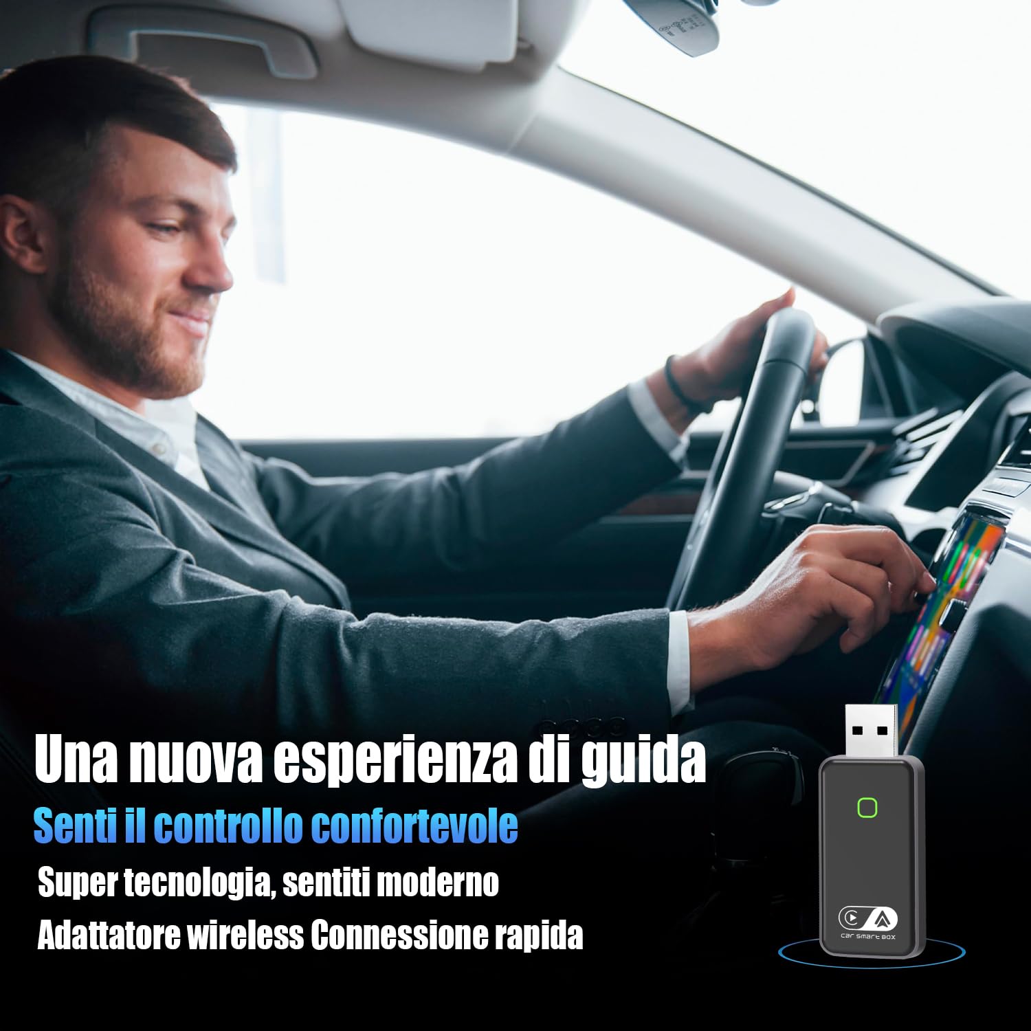 CarPlay Wireless ios & Android Auto Wireless Adattatore [2-in-1], Adattatore Converti Wired in Wireless Android Auto Wireless per Auto con Funzione Carplay o Android Auto, connessione automatica