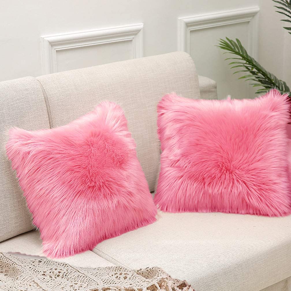 Catchyx Cart Cushion Pillow Square Fur Pillow Throw Cushion Pillow for Sofa Cushion Pillow, Bed Fur Coushion Pillow Throw Pillow in Vibrant Color (Light Pink, 12 * 12) (B09Y2BX3DV) Amazon Price History, Amazon Price Tracker