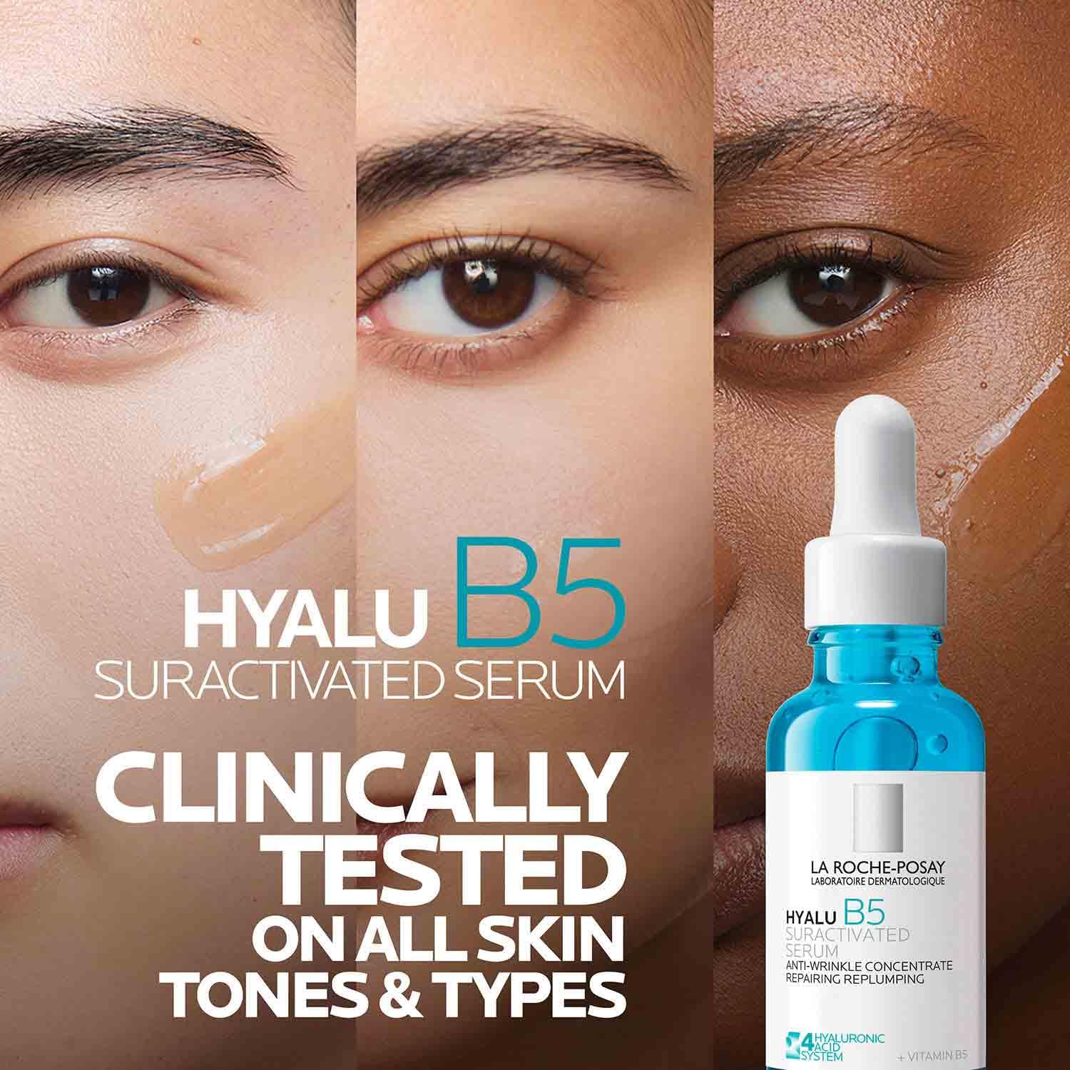 La Roche Posay Anti-Falten-Serum, Für normale bis empfindliche Haut, Regenerierend und Aufpolsternd, Mit Vitamin B5, Madecassosiden und Hyaluron, Hyalu B5, 50 ml