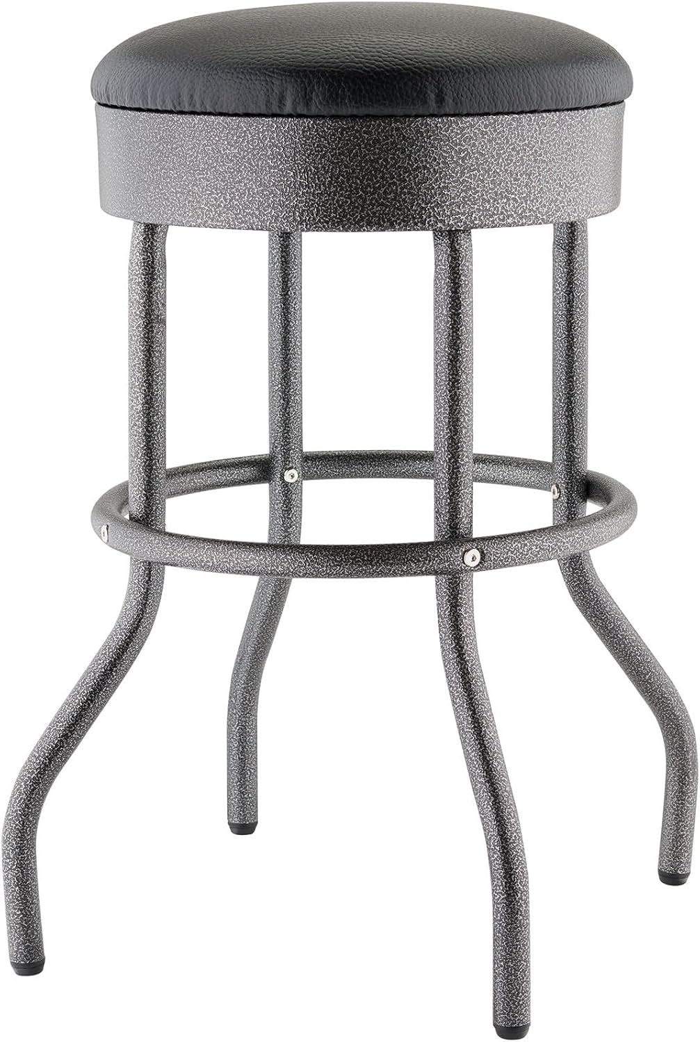 TRINITY 25 Inch Faux Leather Swivel Counter Stool for Kitchen Counter, Island, and Bar, Black Anthracite Finish, Black