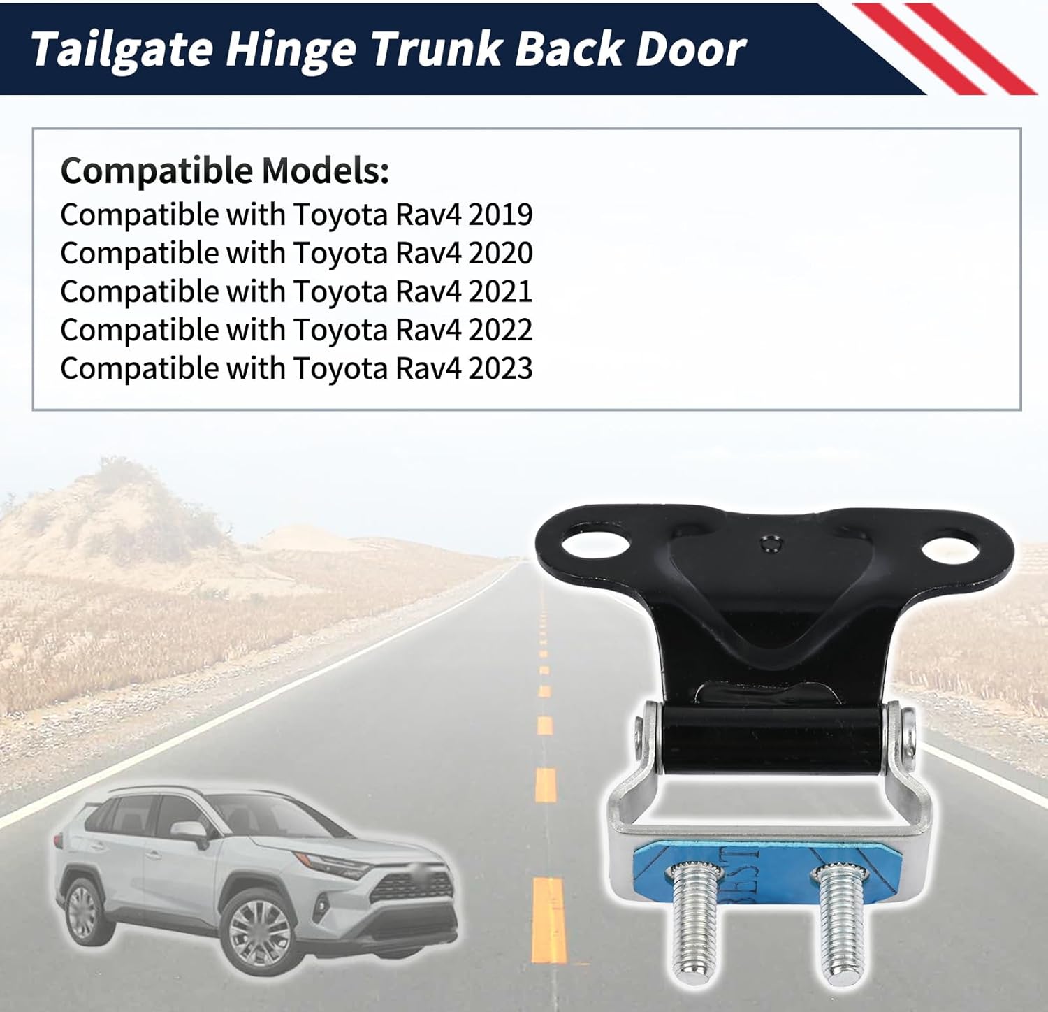 2 Pcs Tailgate Hinge Trunk Back Door Compatible with Toyota Rav4 2019 2020 2021 2022 2023, Replace 68810-0R032/ 688100R032