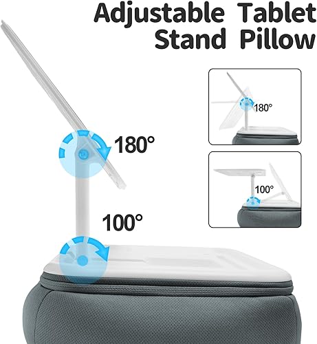 Miniatura 5 de CGBE Soporte de almohada Kindle para cama y regazo almohada de lectura ajustable con base antideslizante, soporte para iPad compatible con Kindle,