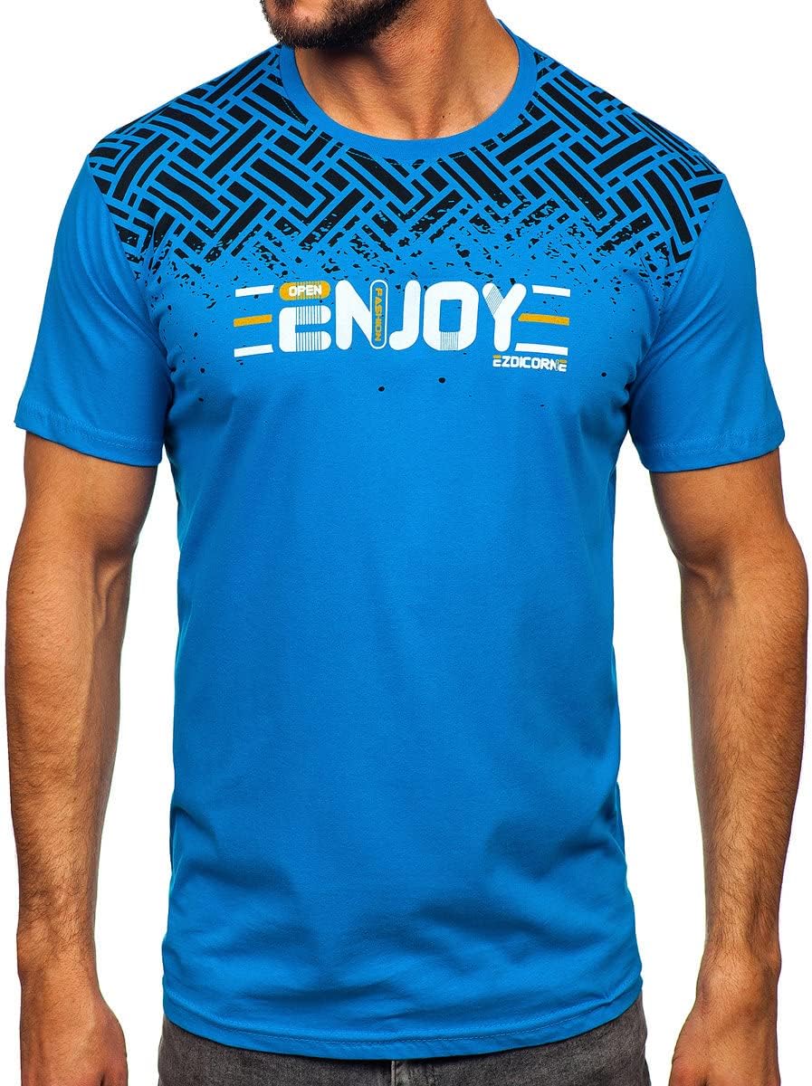 T-shirt Maniche Corte Collo Rotondo Motivo Sport Uomo Stampa - Foto 8