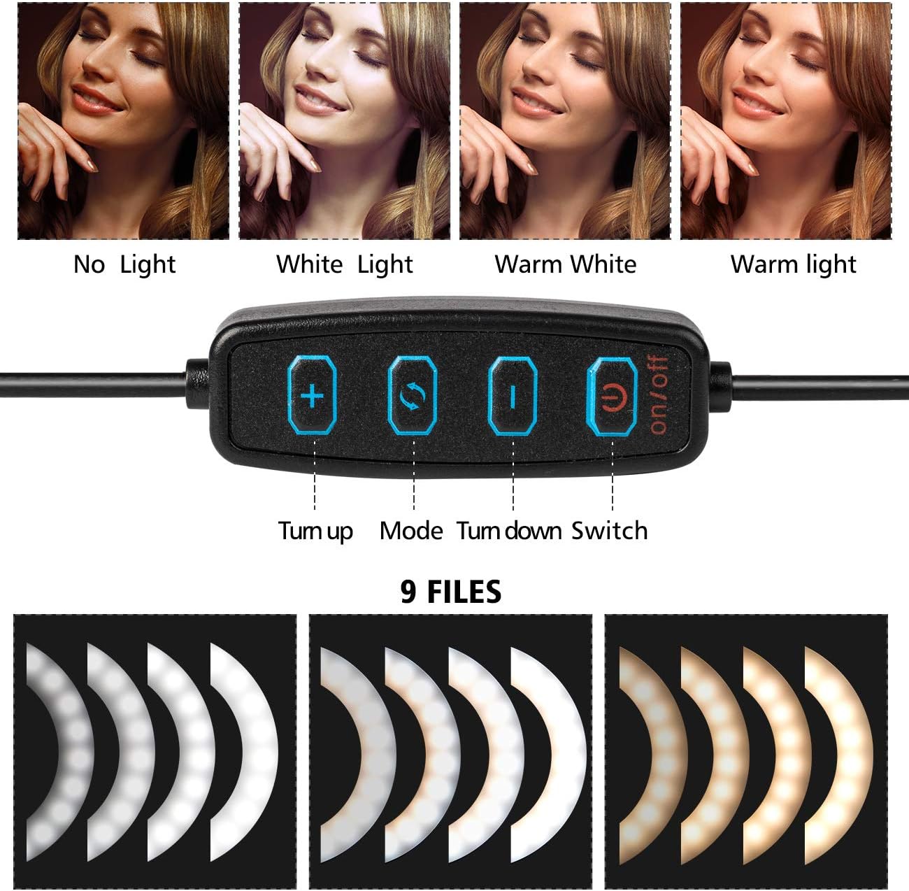 LED Ring Light 6" with Tripod Stand for YouTube Video and Makeup, Mini LED Camera Light with Cell Phone Holder Desktop LED Lamp with 3 Light Modes & 11 Brightness Level (6 inch)