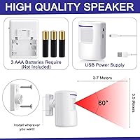 Vista 3 de Mimorou Motion Sensor Alarm Wireless Driveway Alarm Indoor Home Motion Detector Long Range Security Alert Monitor System with 6 Sensor and 3