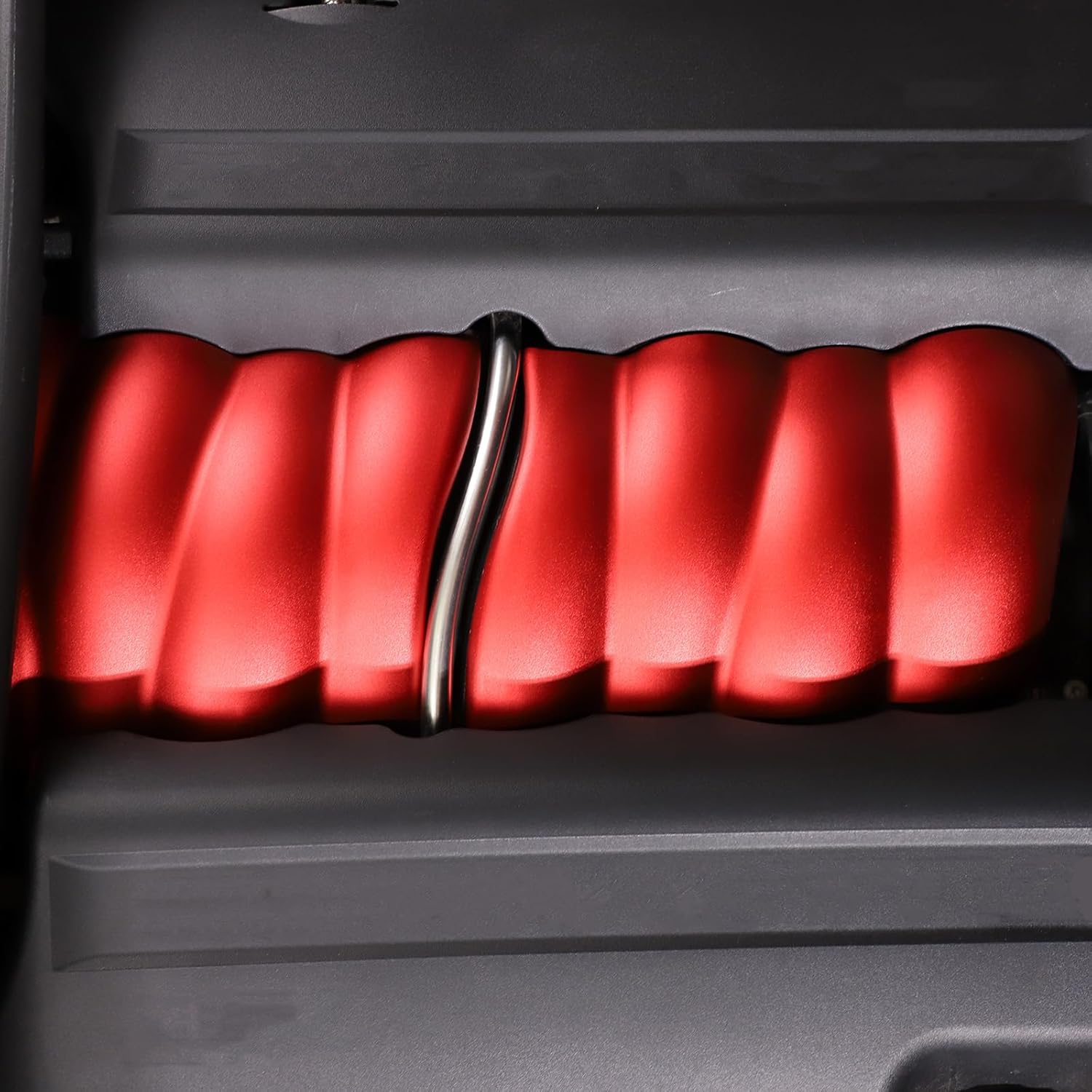 Engine Shroud Cover Panel Trims Cover Compatible with Chevy Corvette C6 2005-2013, Aluminum Car Fuel Engine Trim Covers Accessories (red)