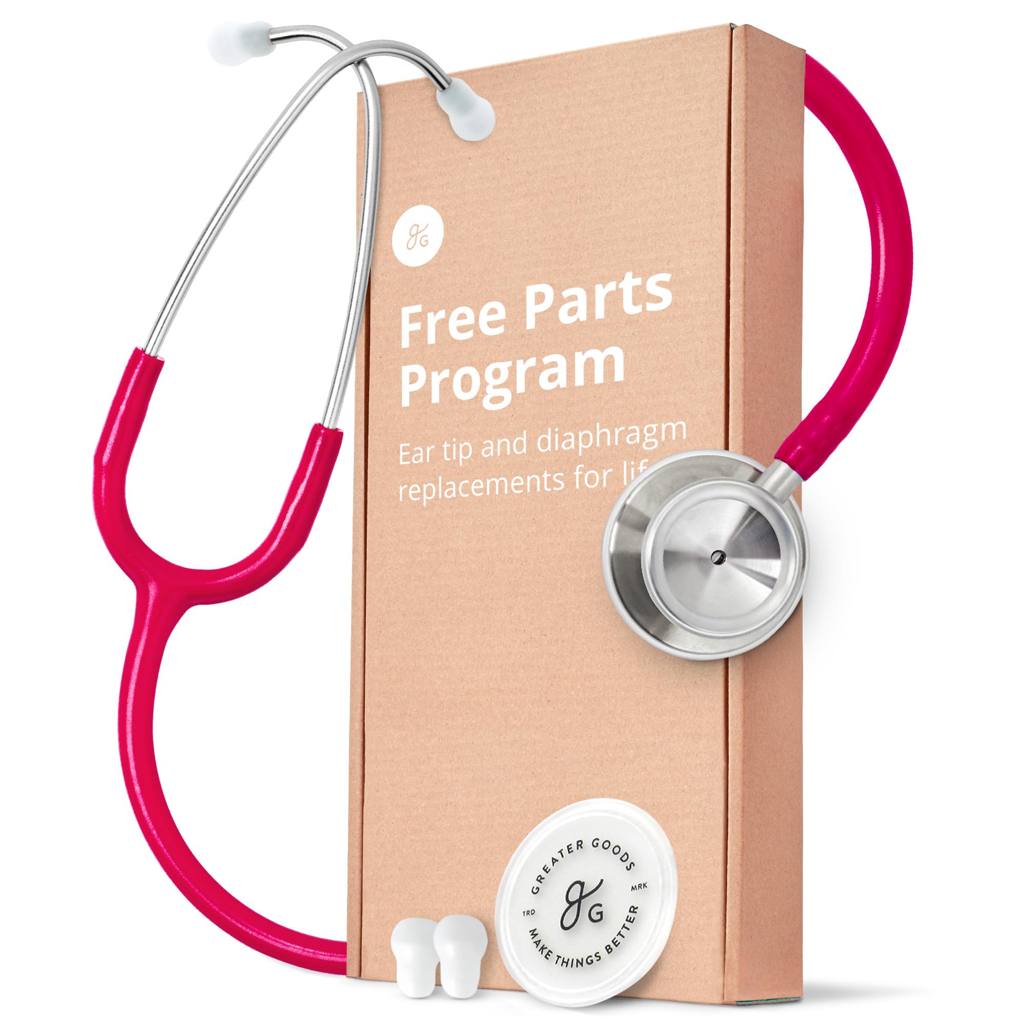 Greater Goods Dual-Head Stethoscope - Clinical Grade, Lightweight, High-Precision Sound, Ideal for Doctors, Nurses, Students, and Medical Professionals (Pink)