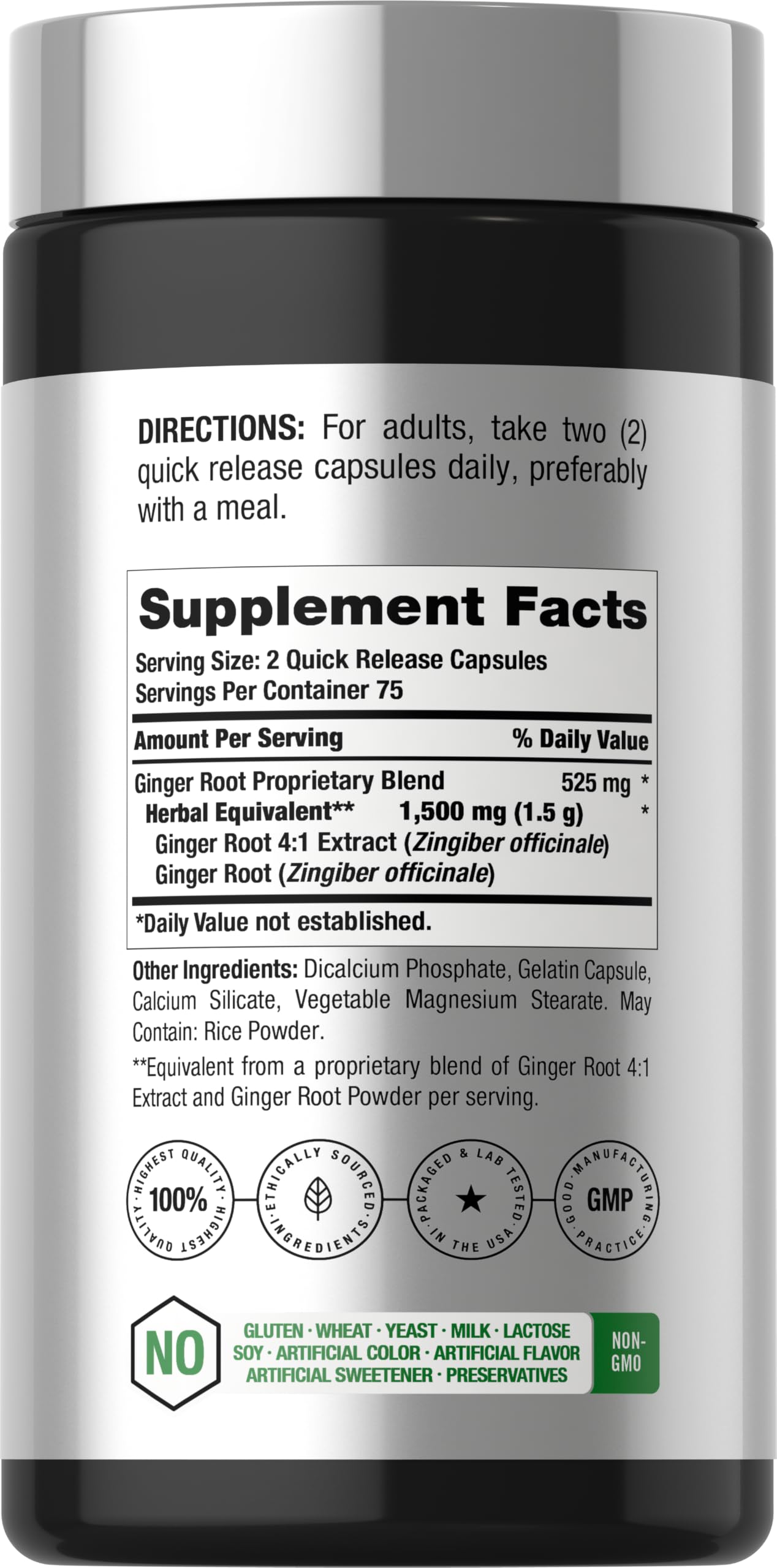 Horbäach Ginger Root Extract Supplement | 150 Capsules — Amazon image 2