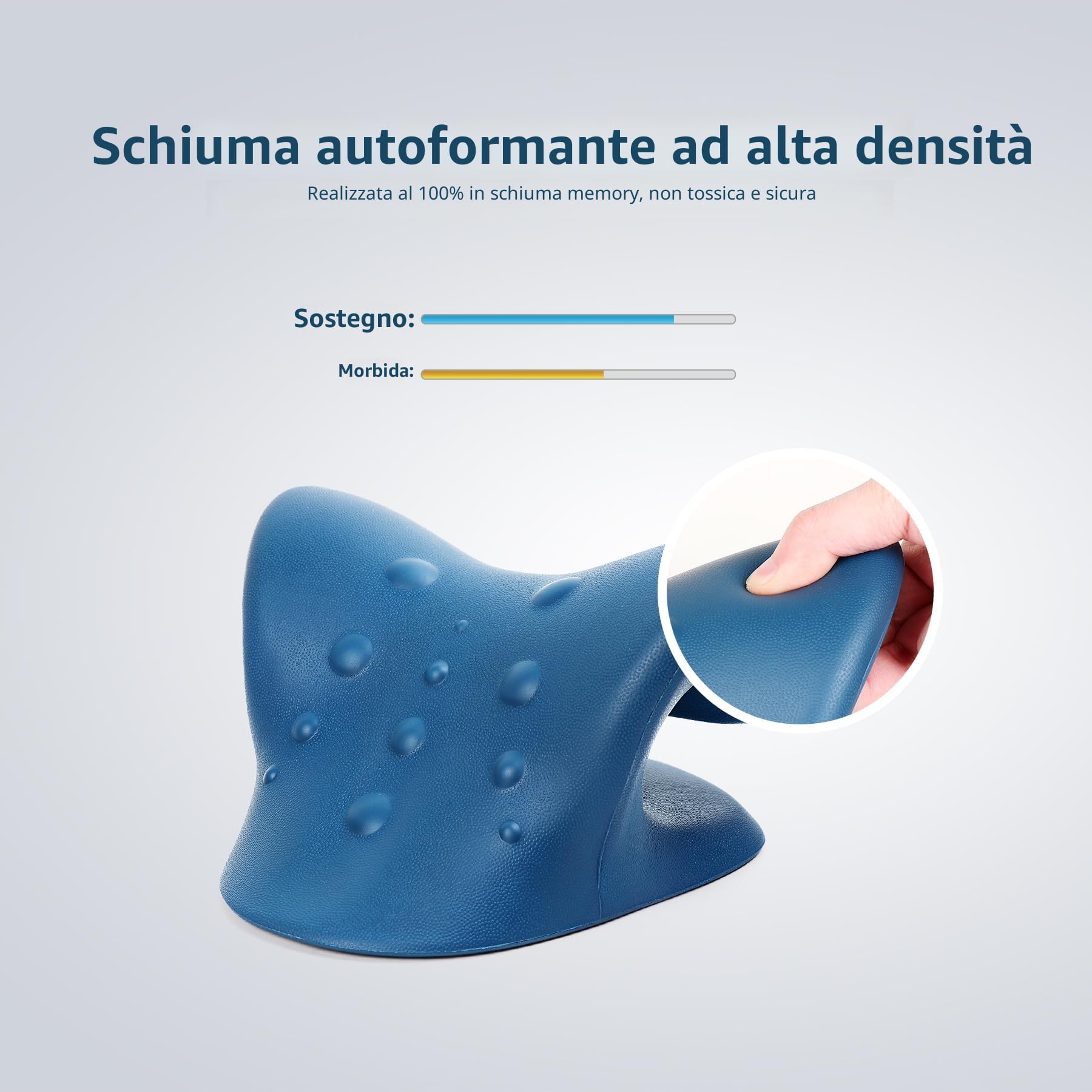Cozyhealth Barella per il collo per alleviare il dolore al collo, dispositivo di trazione cervicale per rilassare collo e spalle, cuscino per alleviare il dolore dell'ATM (Blu Scuro)