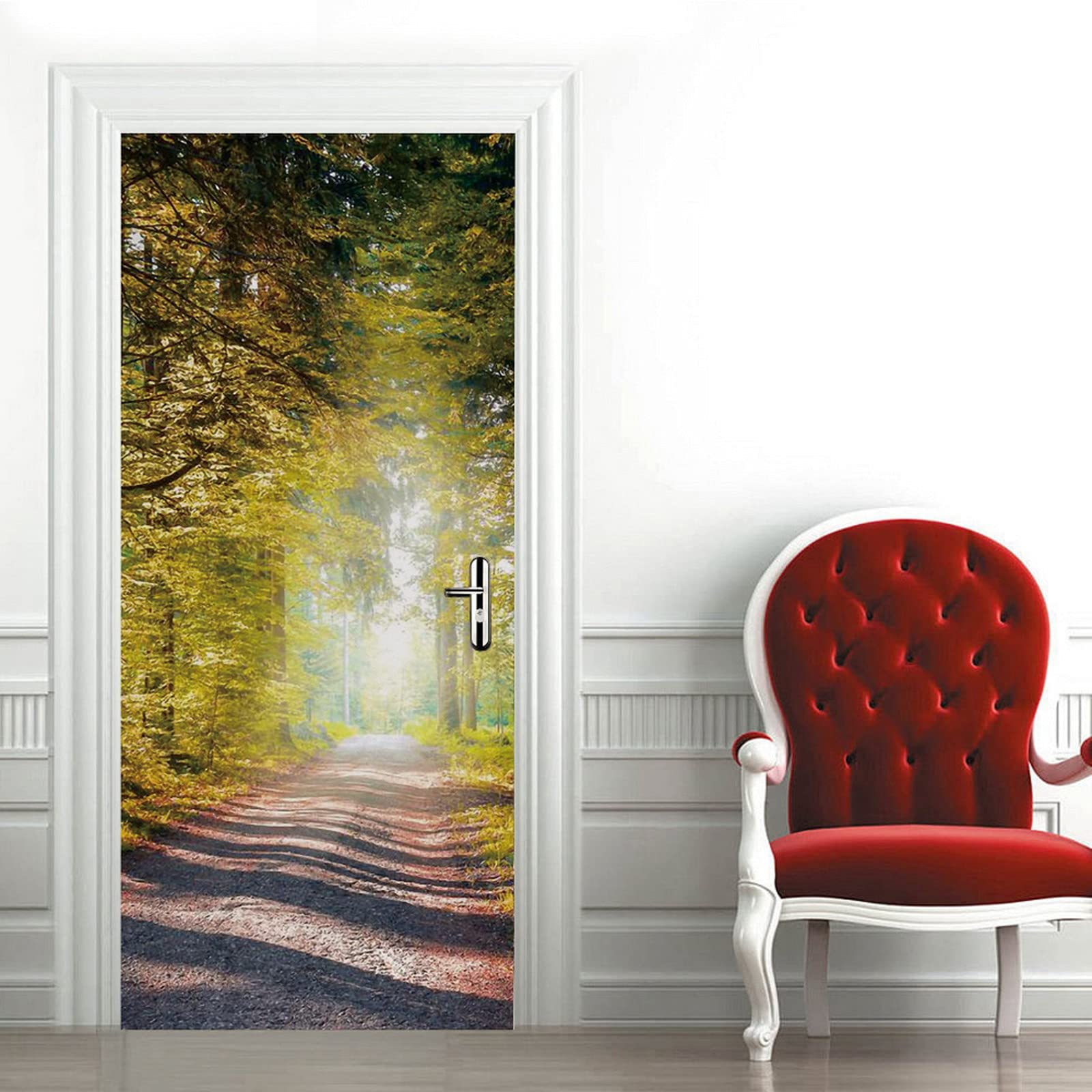 A.Monamour Sticker Porte Autocollant Poster De Porte 3D Rayons De Soleil Sur Un Chemin Forestier Dans Un Paysage Naturel D'Automne Doré Vinyle Affiche De Porte Sticker Mural Art Décor 90 x 200 A.Monamour Sticker Porte Autocollant Poster De Porte 3D Rayons De Soleil Sur Un Chemin Forestier Dans Un Paysage Naturel D'Automne Doré Vinyle Affiche De Porte Sticker Mural Art Décor 90 x 200