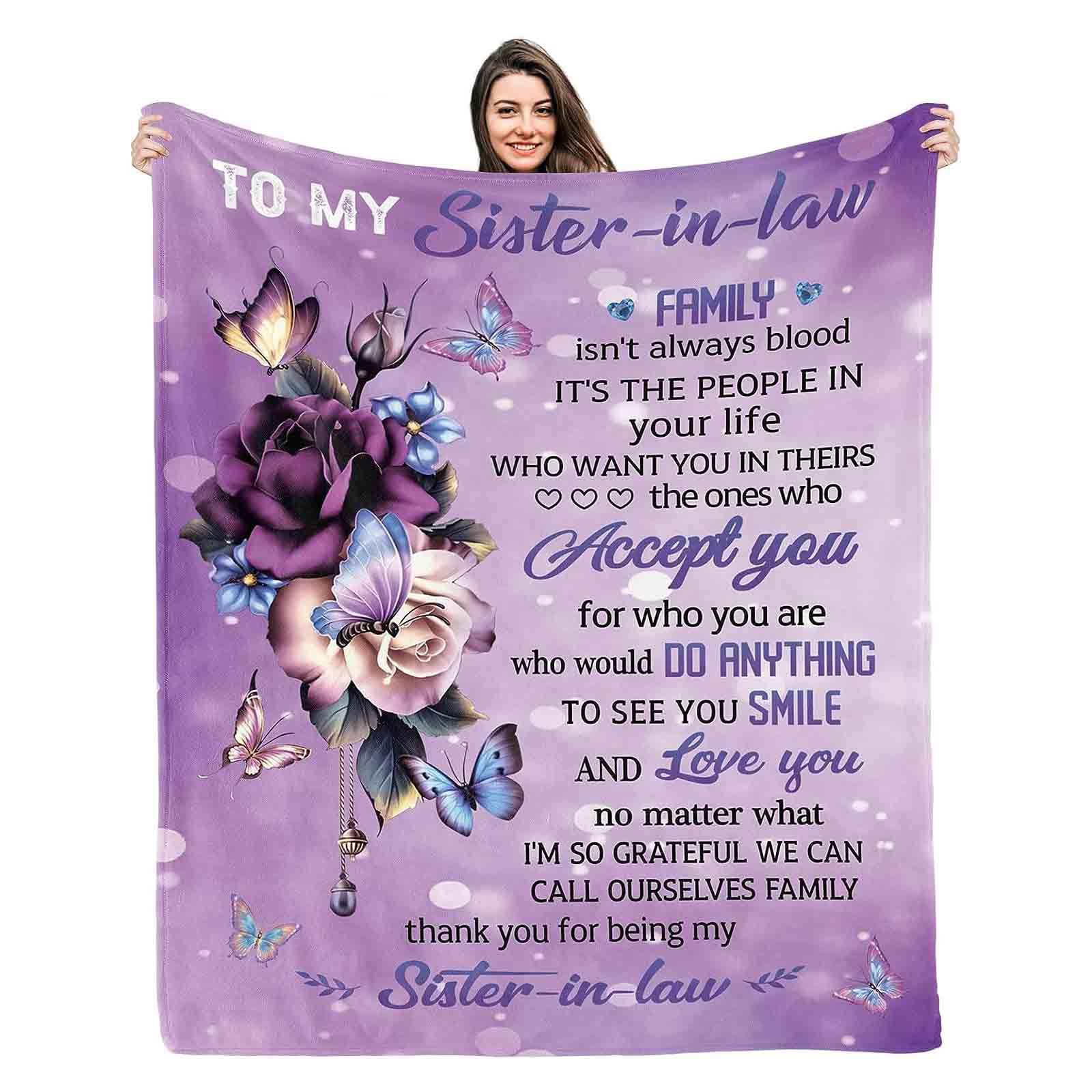 Zqymm Women's Sister-In-Law Gifts Sister In Law Gifts Blanket, Birthday Gifts For Sister In Law, Sister In Law Gifts For Gifts For Sister In Law, To Sister In Law Throw Blanket, For Christmas, Wedding