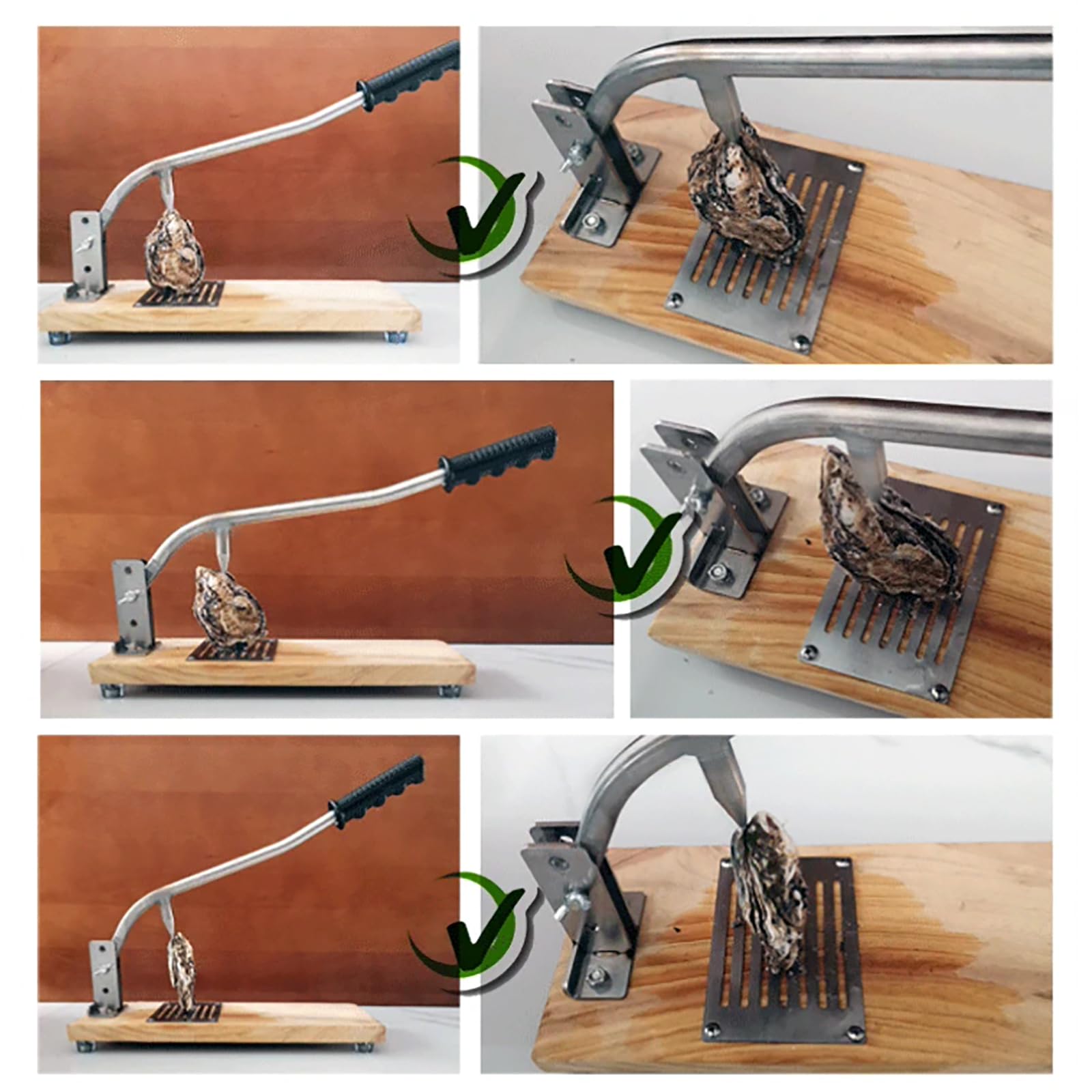 Cuchillo portátil para descascarar ostras, Herramienta para descascarar Altura Ajustable, abridor de ostras sin instalación, Cuchillo para ostras de Acero Inoxidable doméstico y Comercial