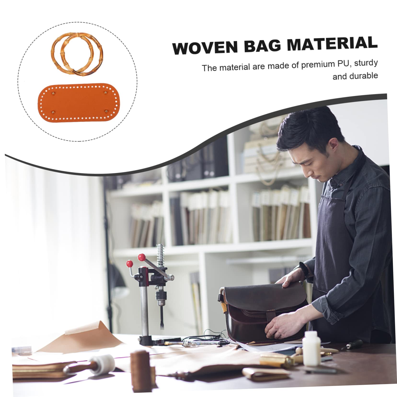 jojofuny 3 Juegos Asas para Bolso con Base de PU y Moldeador Inferior Accesorios Diy para Bolsos Tejidos de Cumpleaños para Reparación y Personalización de