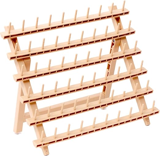 Laflare Braid Rack 60 Spools, PP Braiding Hair Stand, Thread Rack, Sewing Organizer, Quilting, Embroidery - Versatile Extension Holder (Wood)