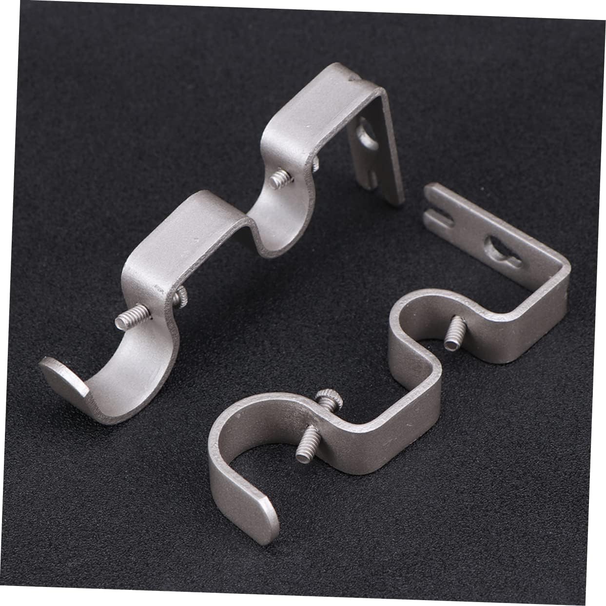 3pcs Double Curtain Rod Bracket Holder for Includes Screws for Home Decor and Drapery Poles Easy Installation