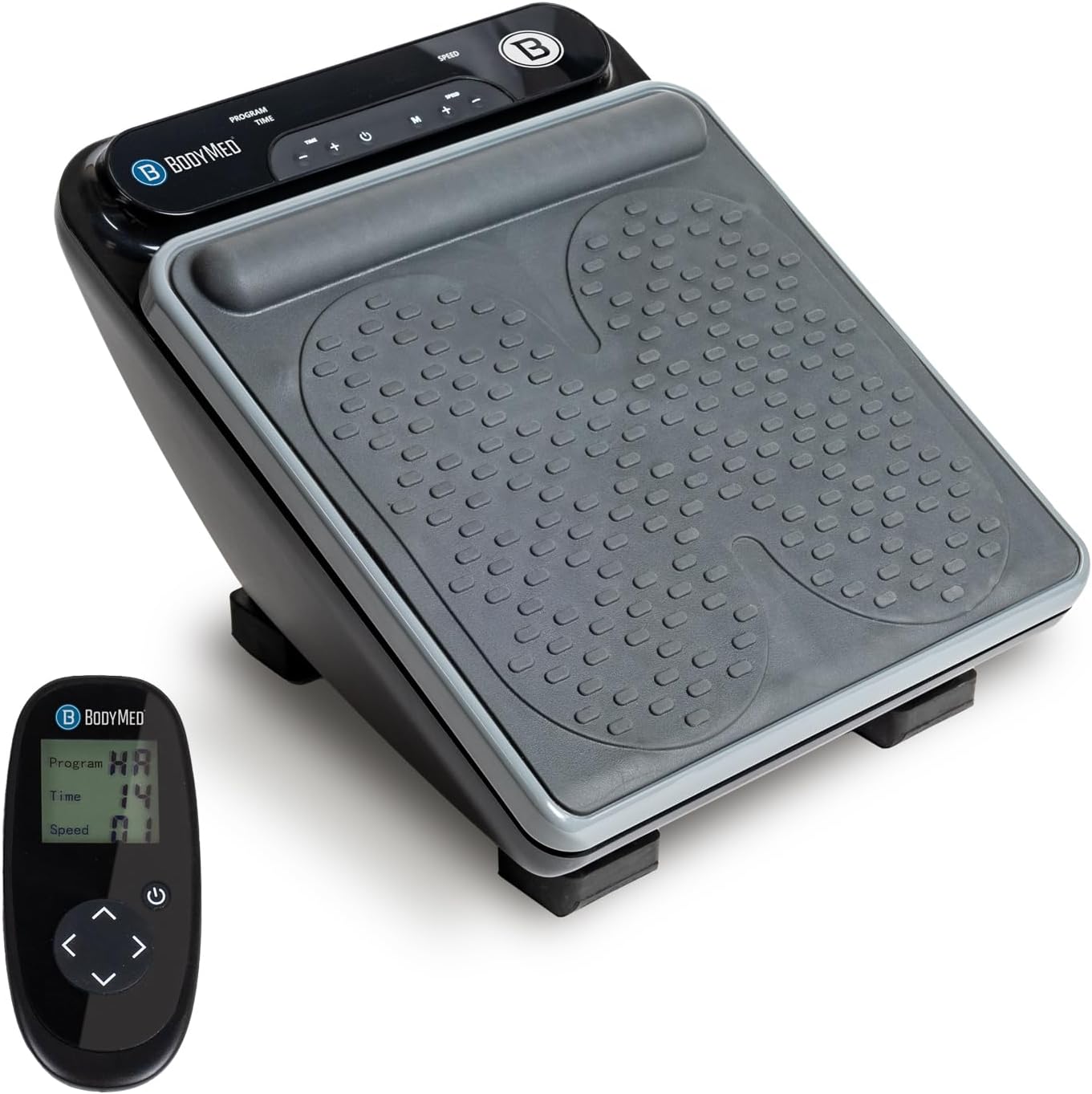 BodyMed Foot Massager unit with its remote control, ready for use.