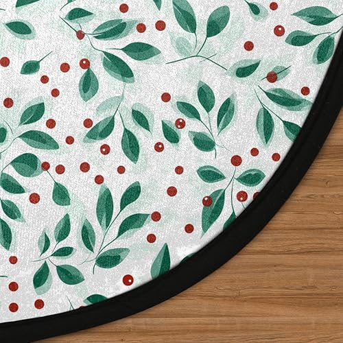 Miniatura 3 de Christmas Winter Holly Leaves Berries (01) Round Area Rug 3ft Machine Washable Circular Rugs for Dining Room Table Bedroom Playroom Throw Rugs for