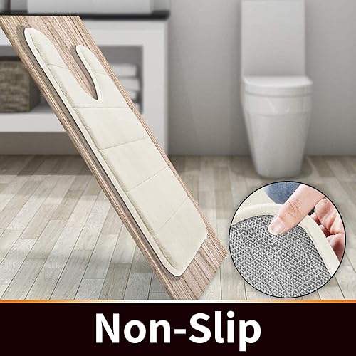 Miniatura 5 de Yimobra - Alfombrilla de baño con espuma viscoelástica en forma de U, suave y cómodo, muy absorbente de agua, antideslizante, gruesa, lavable a