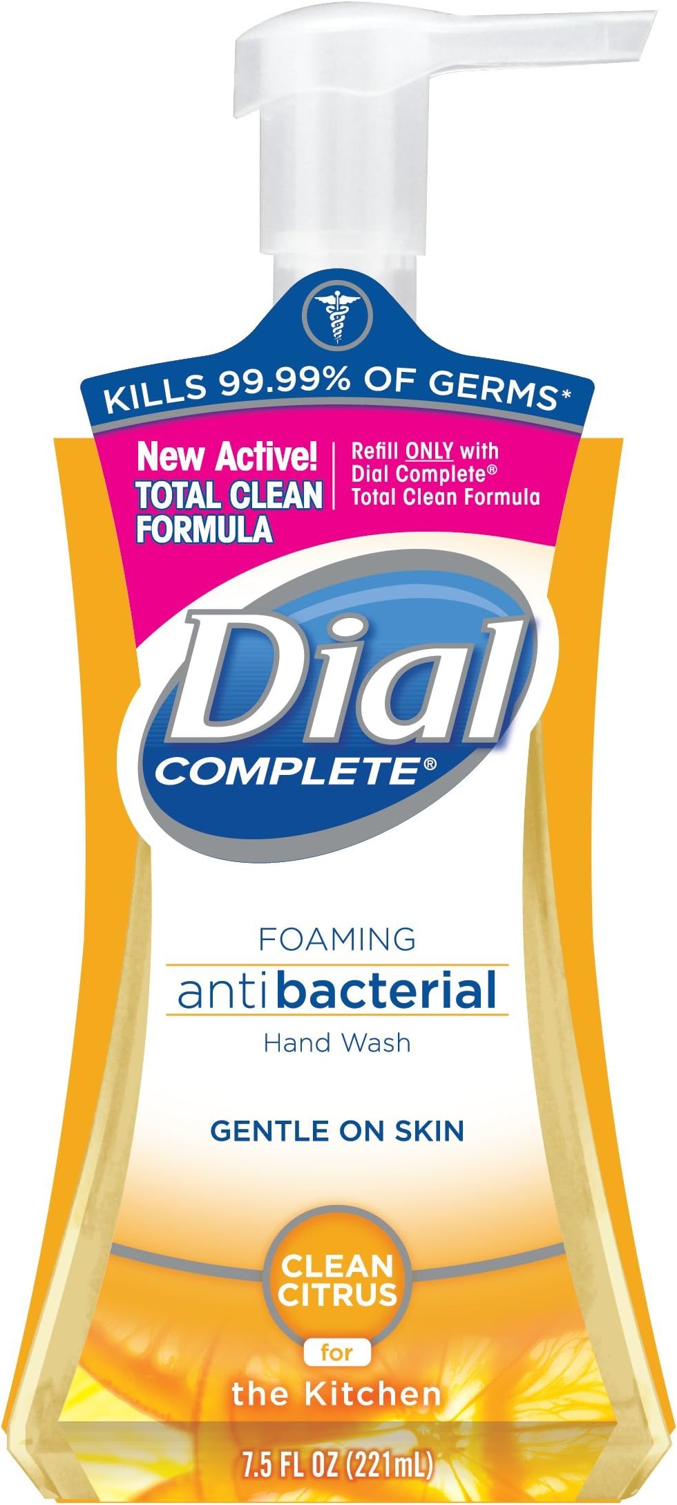 Dial Complete Antibacterial Foaming Hand Soap, Clean Citrus, 7.5 Fl Oz (Pack of 8)