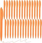 Aozora Pens Bulk 30 Pack Click Pens No Bleed Wholesale Retractable Ballpoint Pens Medium Point,Smooth Ink Pens for Journaling School Office Supplies 1.0MM (Orange Ink)