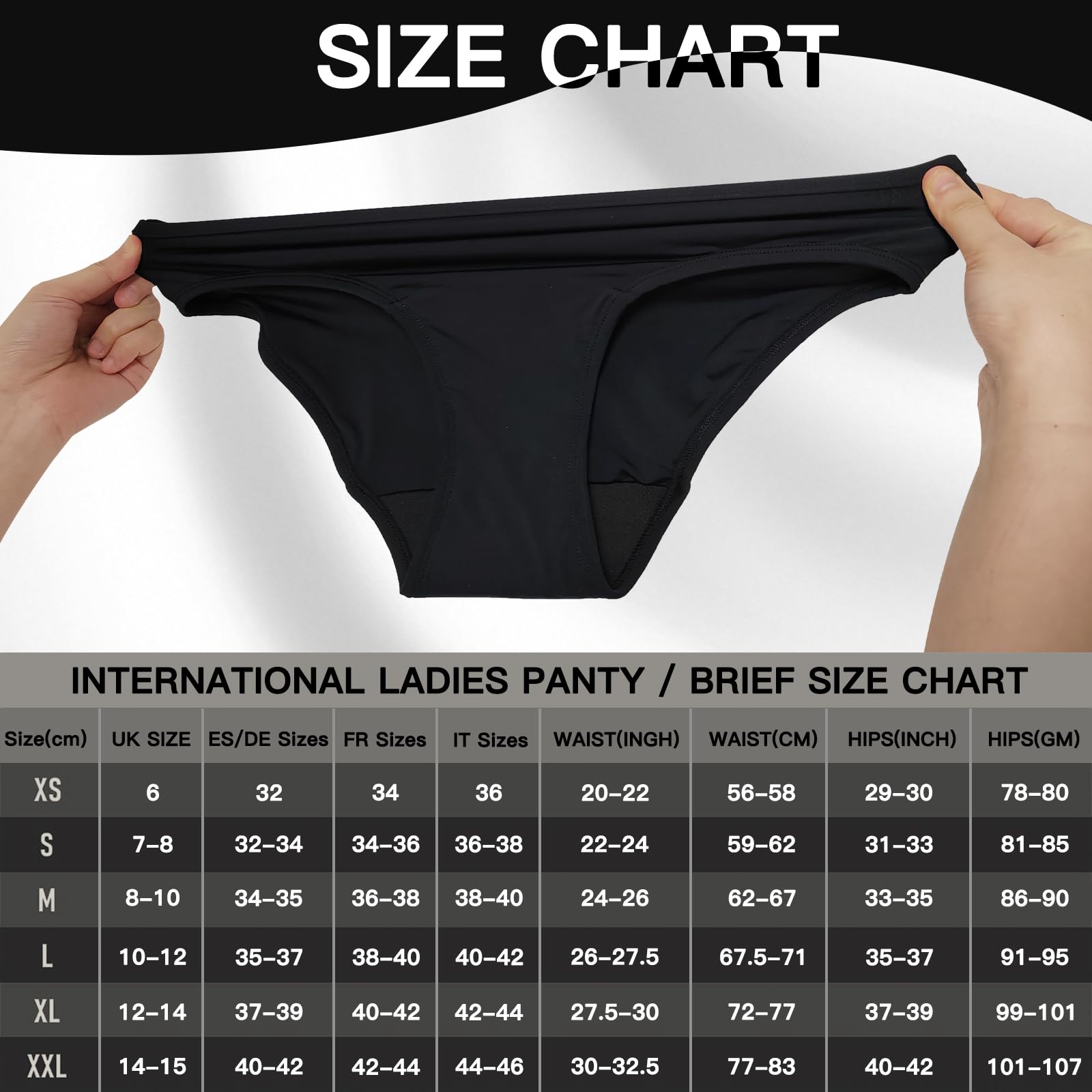 Bragas de Bikini menstruales Impermeables sin Costuras Anti Fugas para Piscina Playa Mujeres Negro