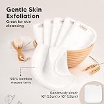6-Pack Baby Washcloths, Soft Absorbent Washcloths for Face, Body (White) | Viscose from Bamboo Washcloths, Baby Towels, Newborn, Kids, Toddlers, Infant, Gentle on Sensitive Skin, 10x10, Reusable