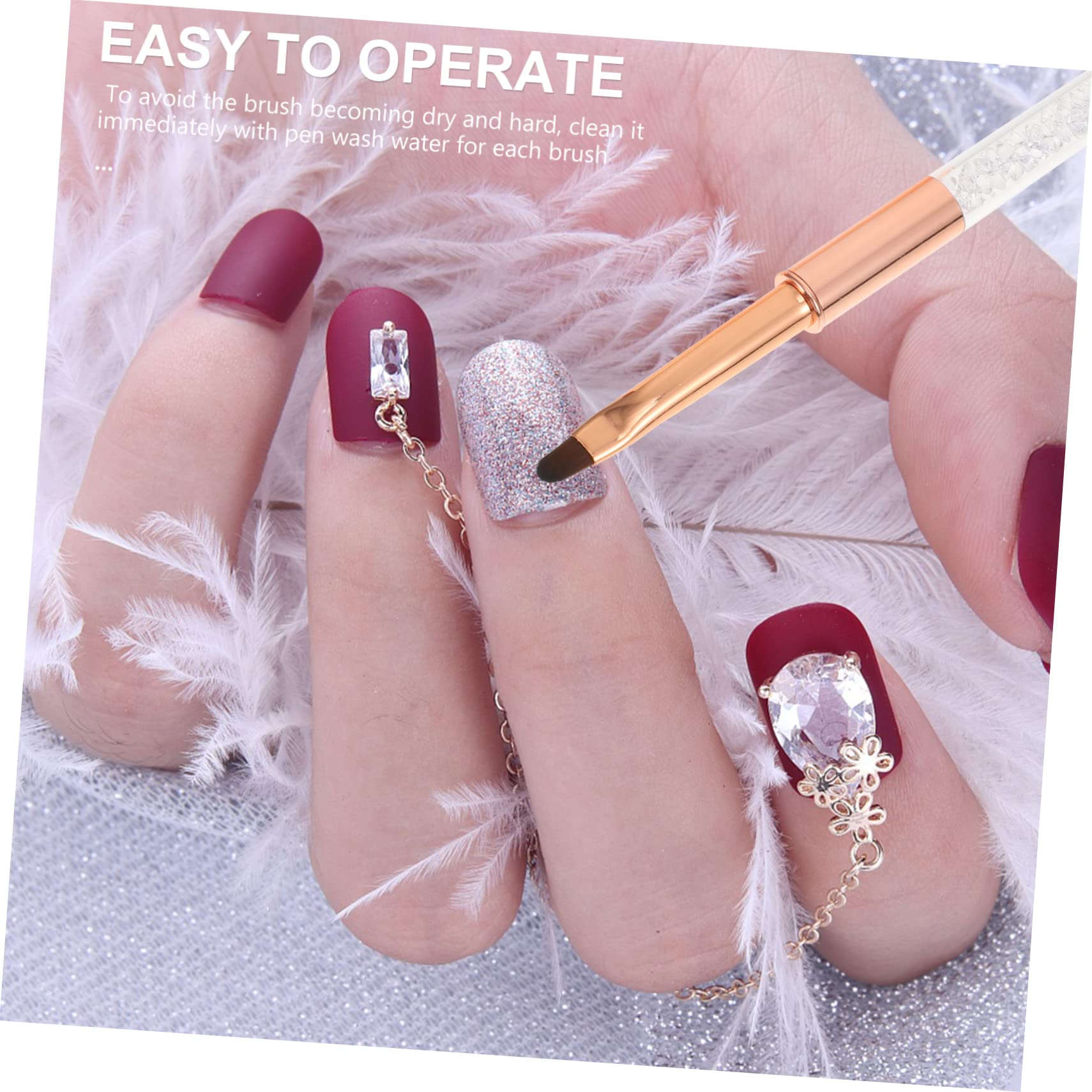 Healeved 5pezzi Pennarello Per Unghie Creativo Pennello Per Nail Art Gel Pennino Leggero e Riutilizzabile Per Decorazione Unghie Strumento Professionale Per Manicure Art Fine