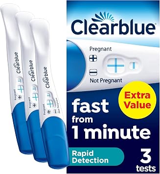 Clearblue Pregnancy Value Bundle Rapid Detection Pregnancy Tests 3 Tests, Easy at Home Testing - Results As Fast As 1 Minute, Packaging May Vary