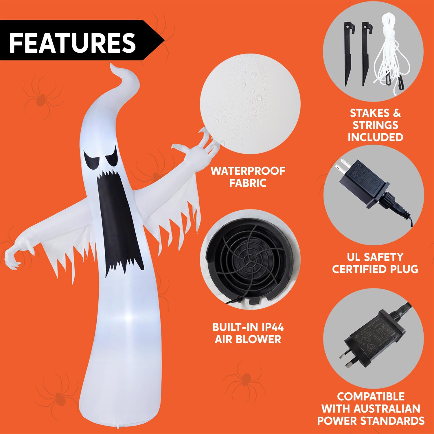 Joiedomi Halloween Spooky Ghost sopraelevata gonfiabile (3,7 m di altezza)