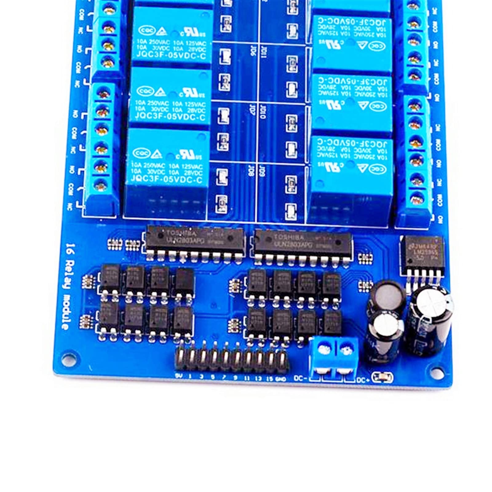 Pannello interruttori di controllo intelligente, modulo relè a 16 canali, 5/12/24 V, uscita di isolamento optoaccoppiatore, trigger di livello alto e basso 250 V 10 A Accessori elettronici(Color:12v,S