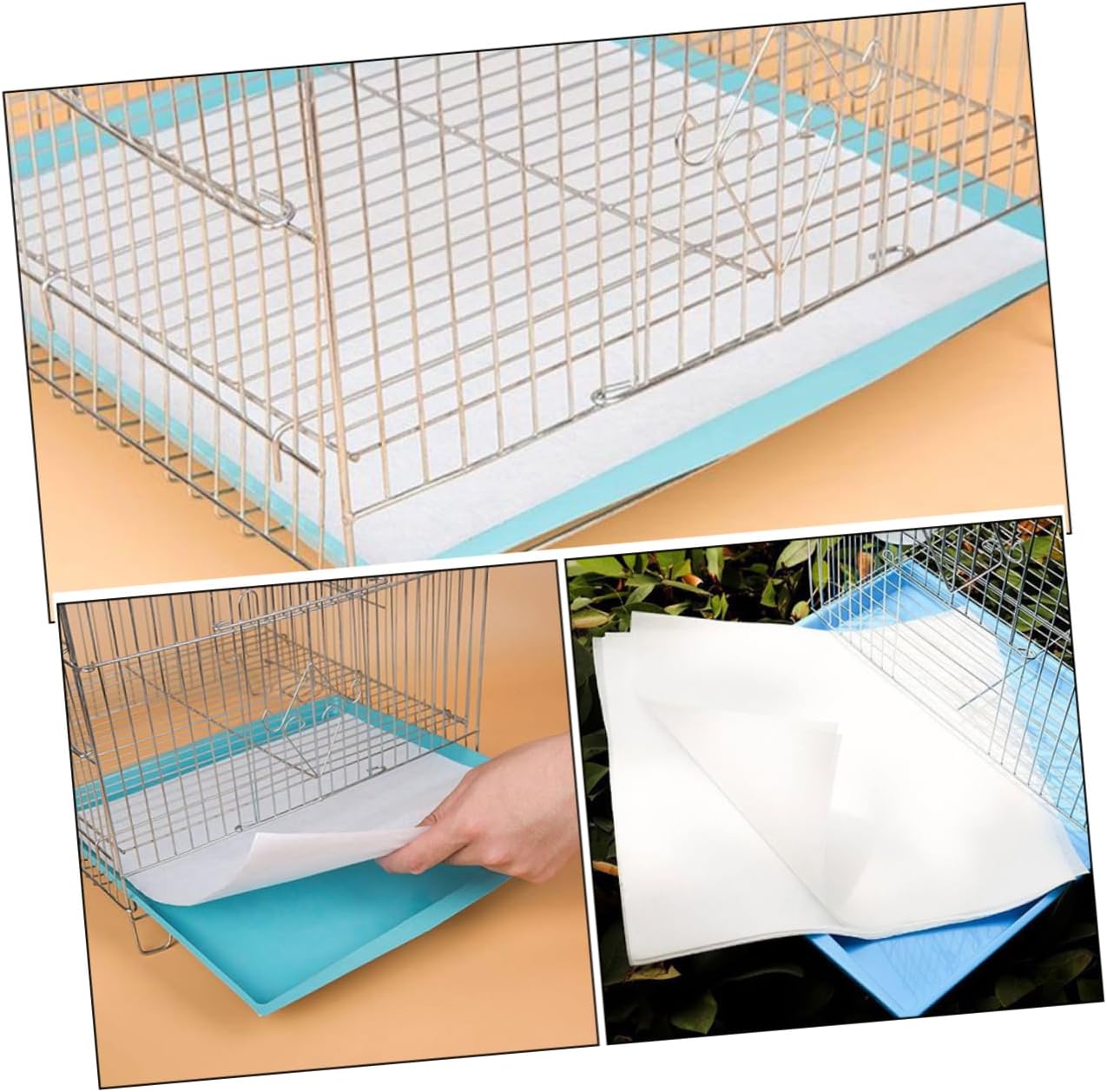 ORFOFE 100pcs Disposable Bird Cage Liner Paper Mats Absorbent Easy to Cut Urine Pads for Parrot Budgie Cages Thick Design for Clean and Healthy Bird Environment