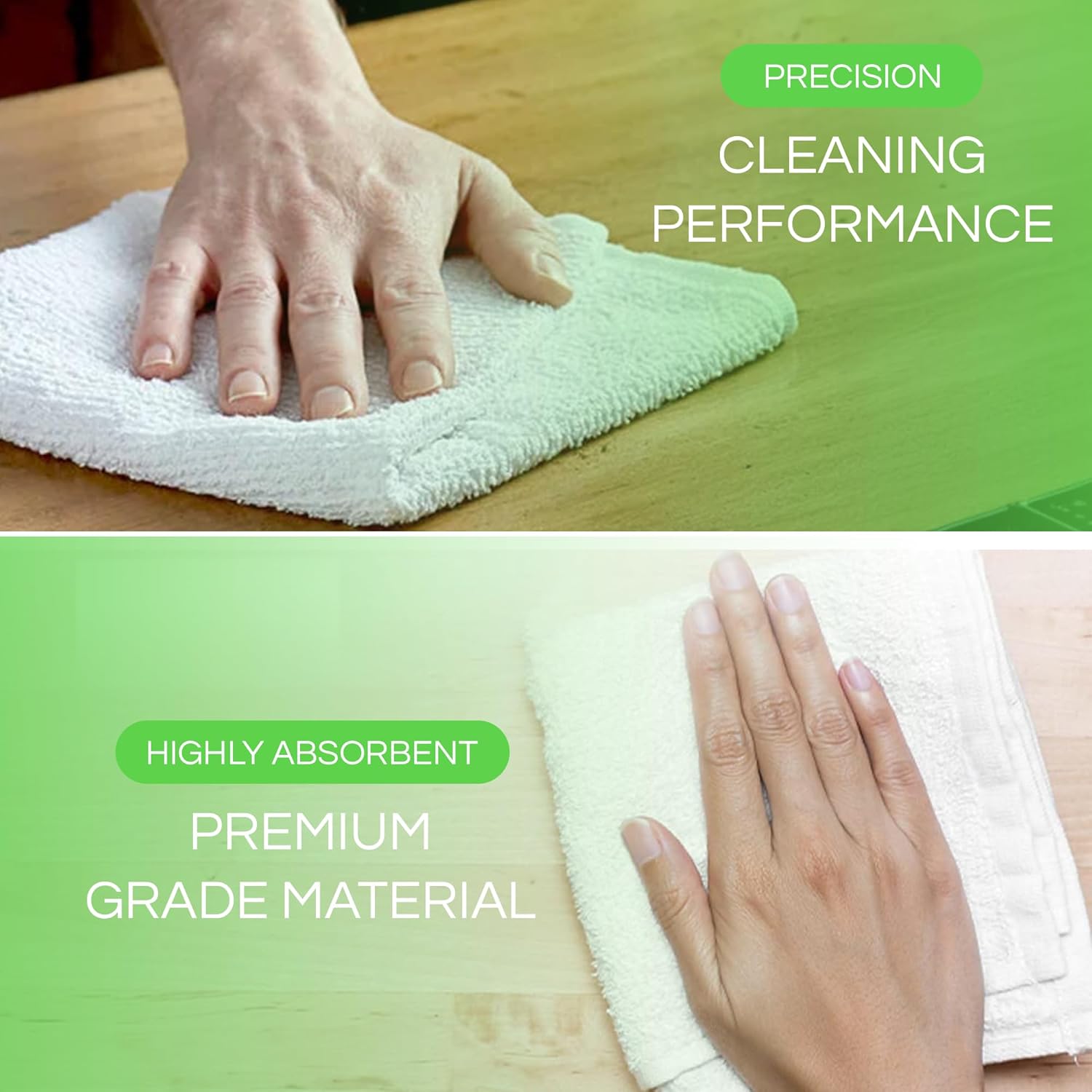 Towels N More 12 Bar Mop Towel 16x19, Commercial Grade 31 ozs, Kitchen Towels, Restaurant Cleaning Towels, Kitchen, Bar Towels White