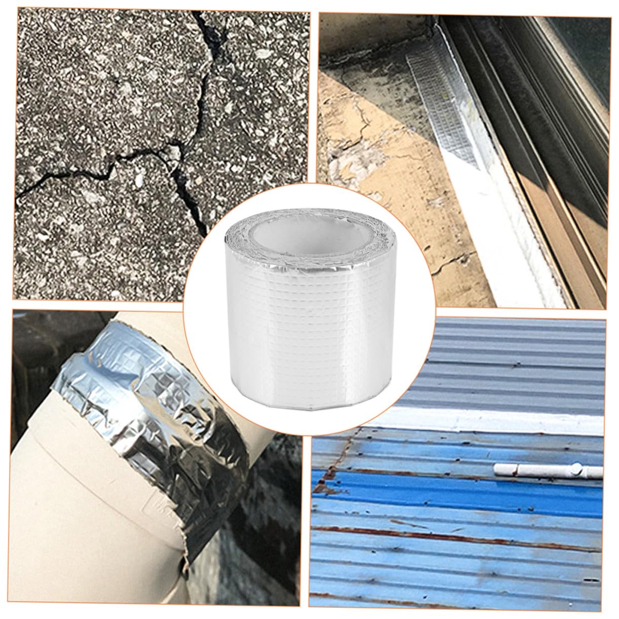 Cinta Butilo Autoadhesiva de Aluminio para Sellado y Reparación de Tejados Resistente la Intemperie para Caravanas Ventanas y Canalones