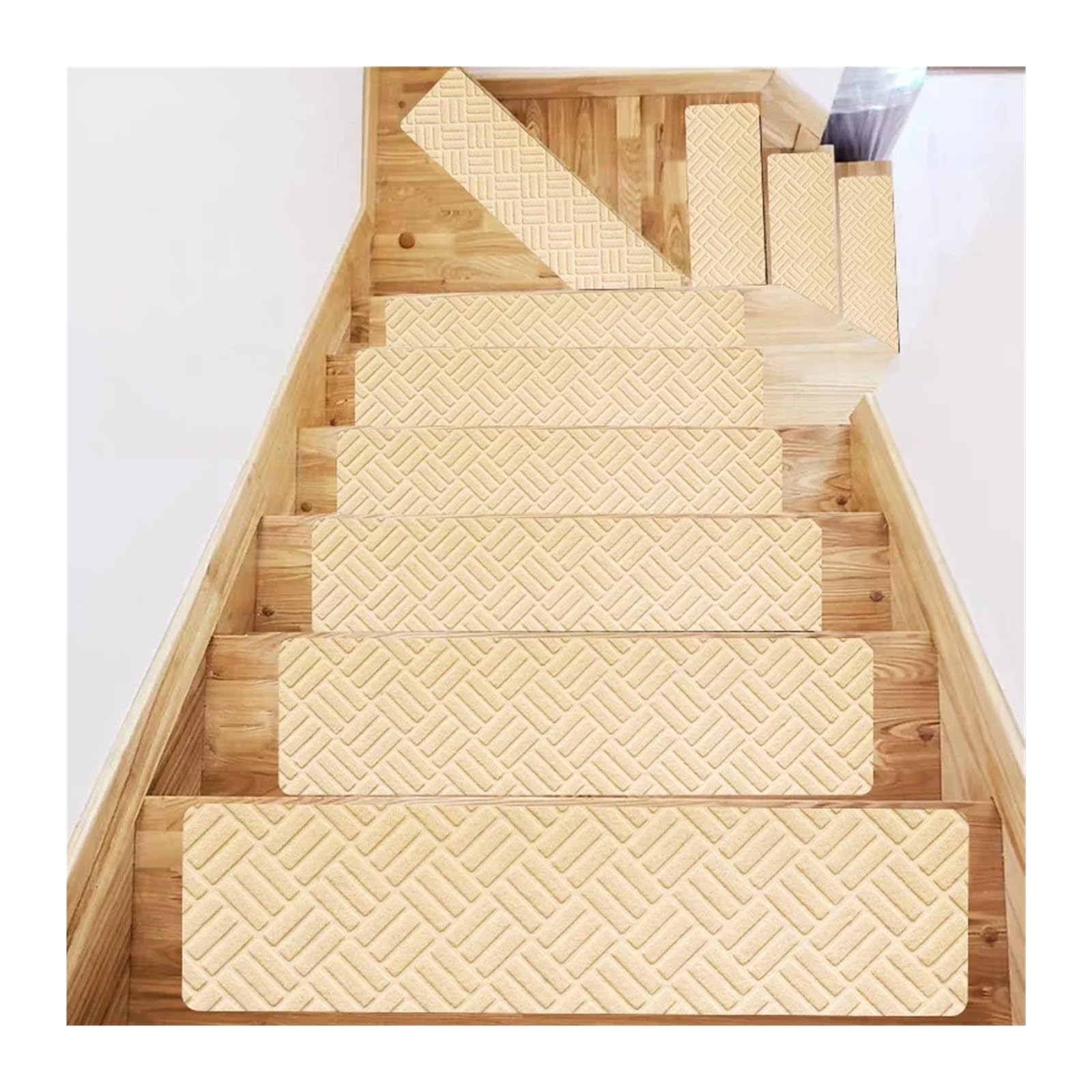 Alfombra escaleras madera antideslizante interior reutilizable juego de 8 unidades color 21