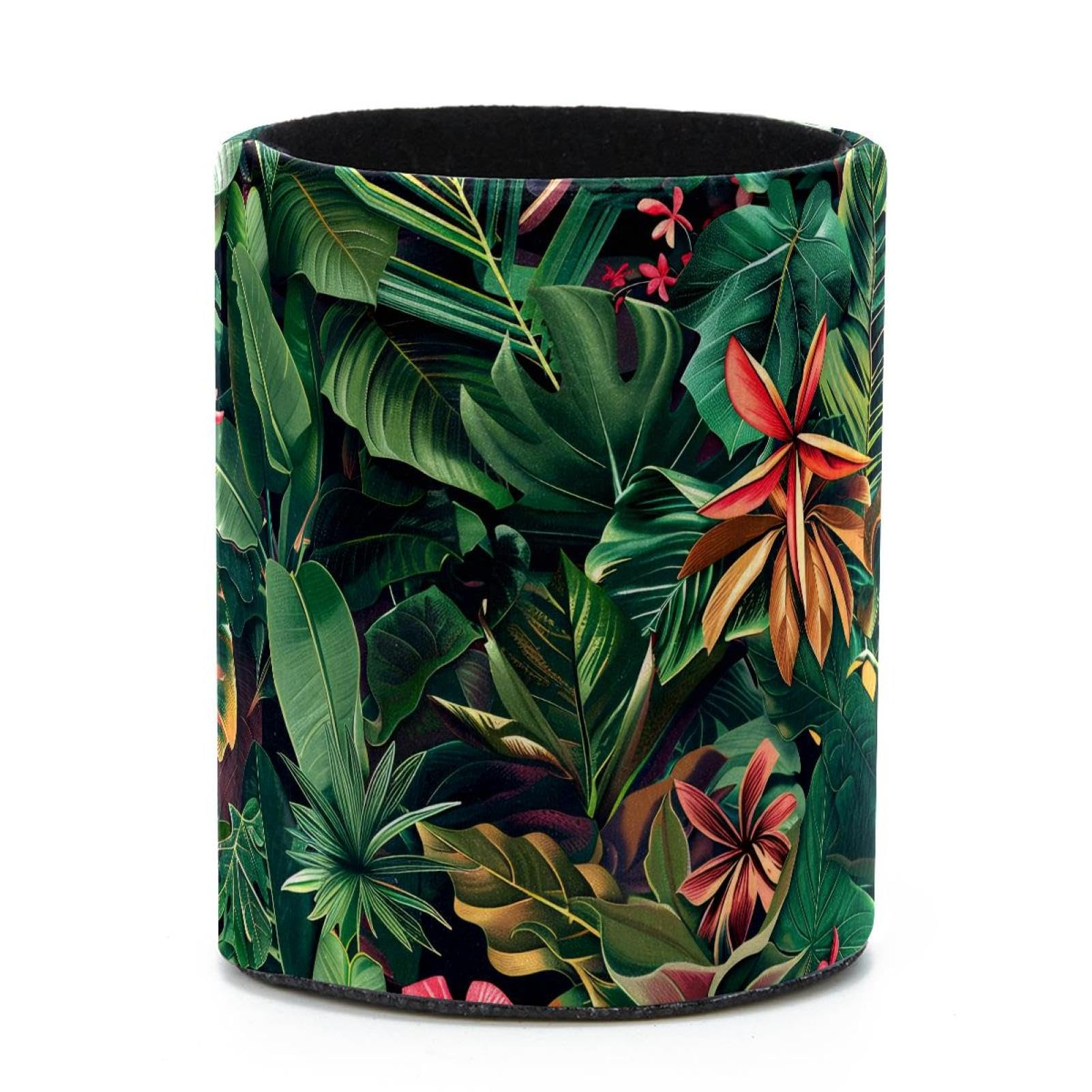 VAPOKF Round Pencil Holders for Desk, Tropical Palm Pen Holders Pen Pot Makeup Brushes Storage Desktop Stationery Supplies Organiser for Home Office